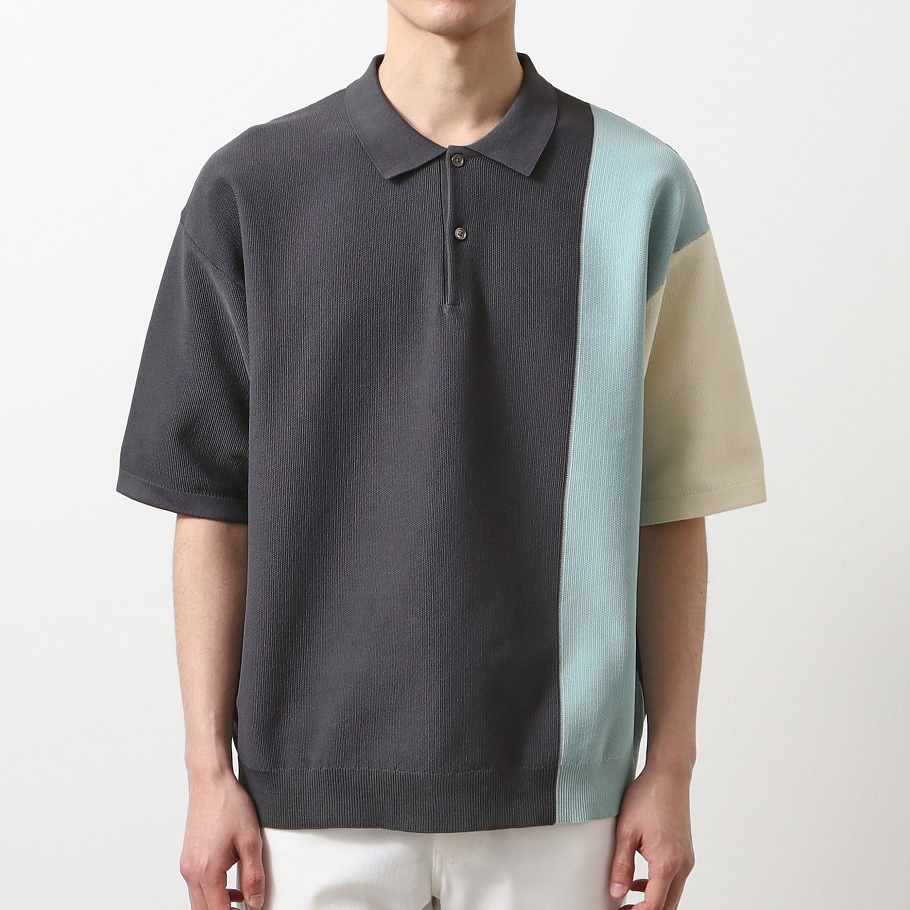ザ ショップ ティーケー(メンズ) THE SHOP TK(Men) パネルニットポロシャツ （ベージュ(452)） ベージュ(452)