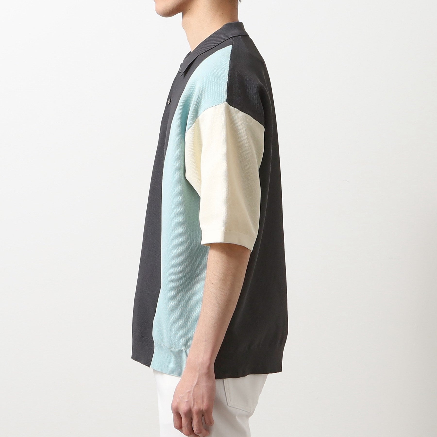 ザ ショップ ティーケー(メンズ) THE SHOP TK(Men) パネルニットポロシャツ （ベージュ(452)） ベージュ(452)