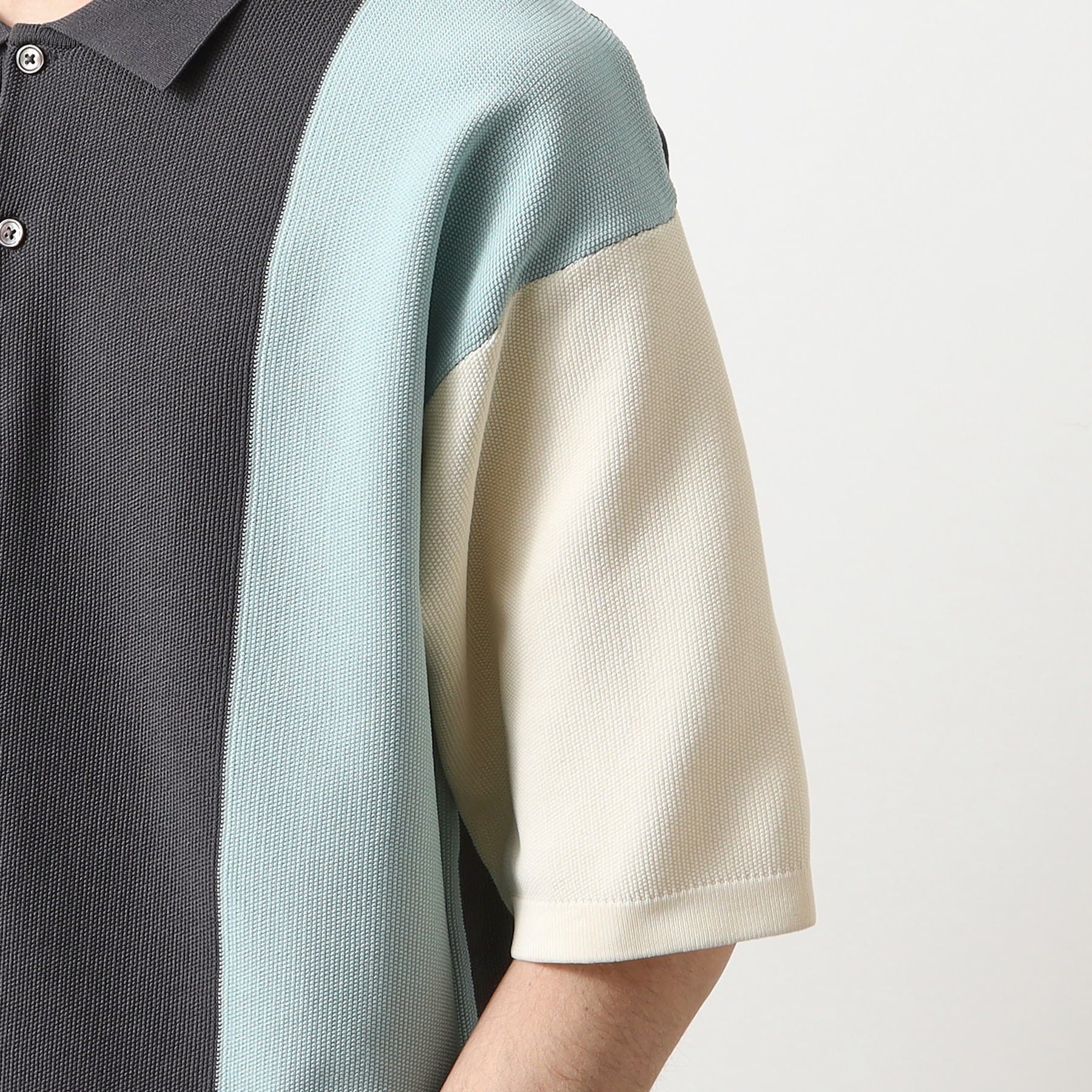ザ ショップ ティーケー(メンズ) THE SHOP TK(Men) パネルニットポロシャツ （ベージュ(452)） ベージュ(452)
