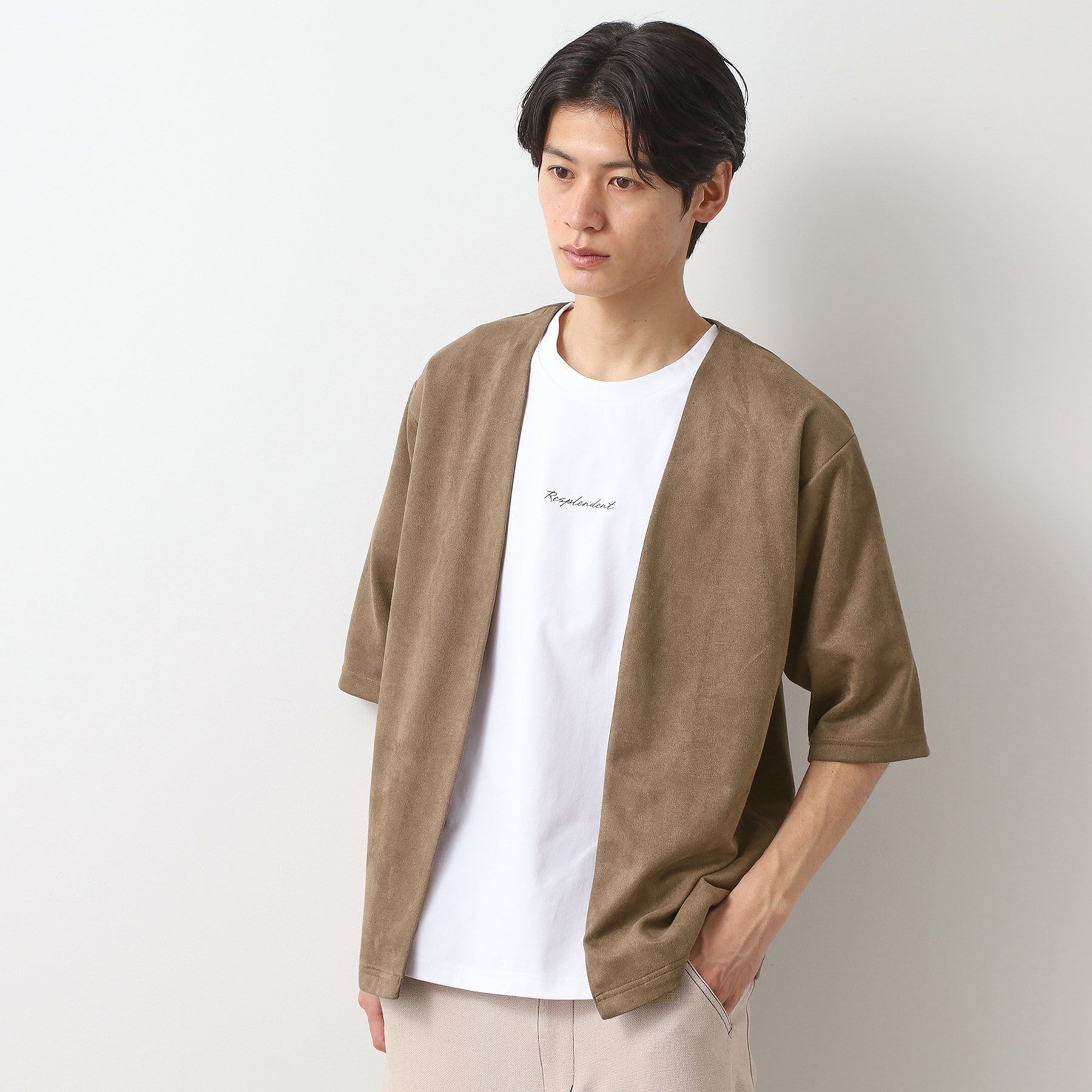 ザ ショップ ティーケー(メンズ) THE SHOP TK(Men) フェイクスウェードアンサンブルカーディガン （トープ(054)） トープ(054)