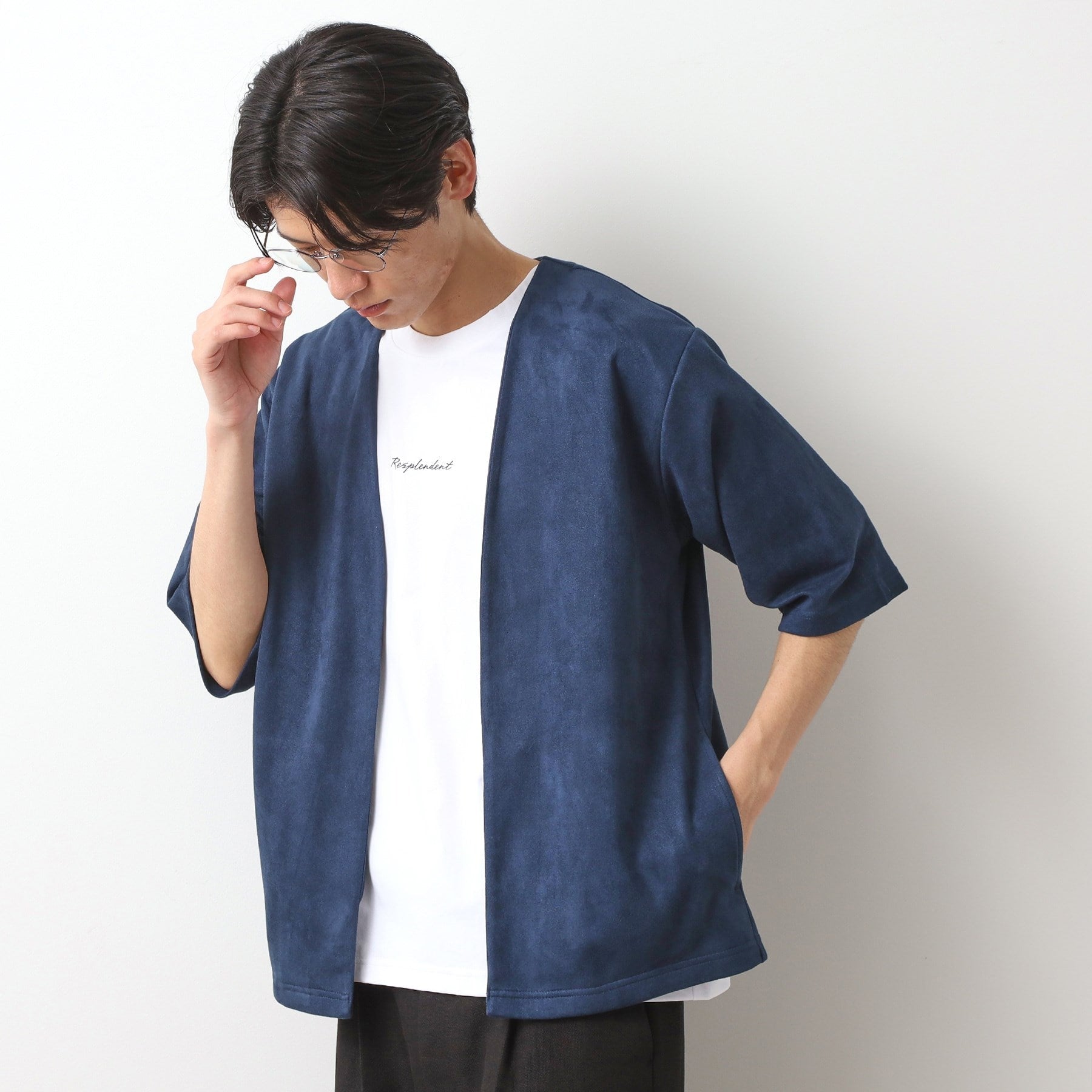 ザ ショップ ティーケー(メンズ) THE SHOP TK(Men) フェイクスウェードアンサンブルカーディガン （ネイビー(094)） ネイビー(094)