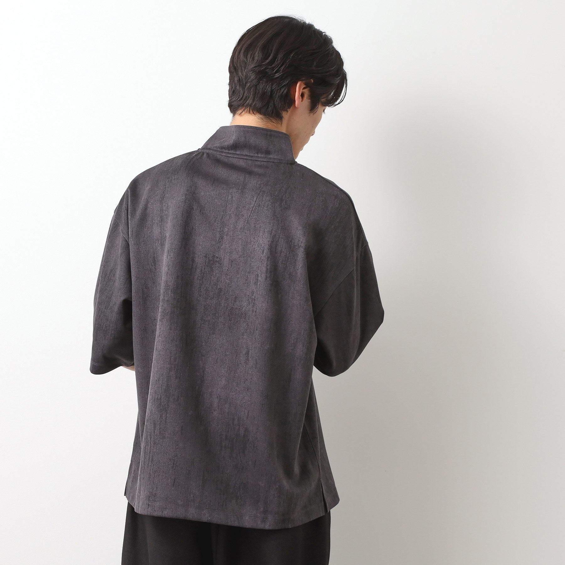 ザ ショップ ティーケー(メンズ) THE SHOP TK(Men) スウェードプリントハーフジップ （チャコールグレー(013)） チャコールグレー(013)