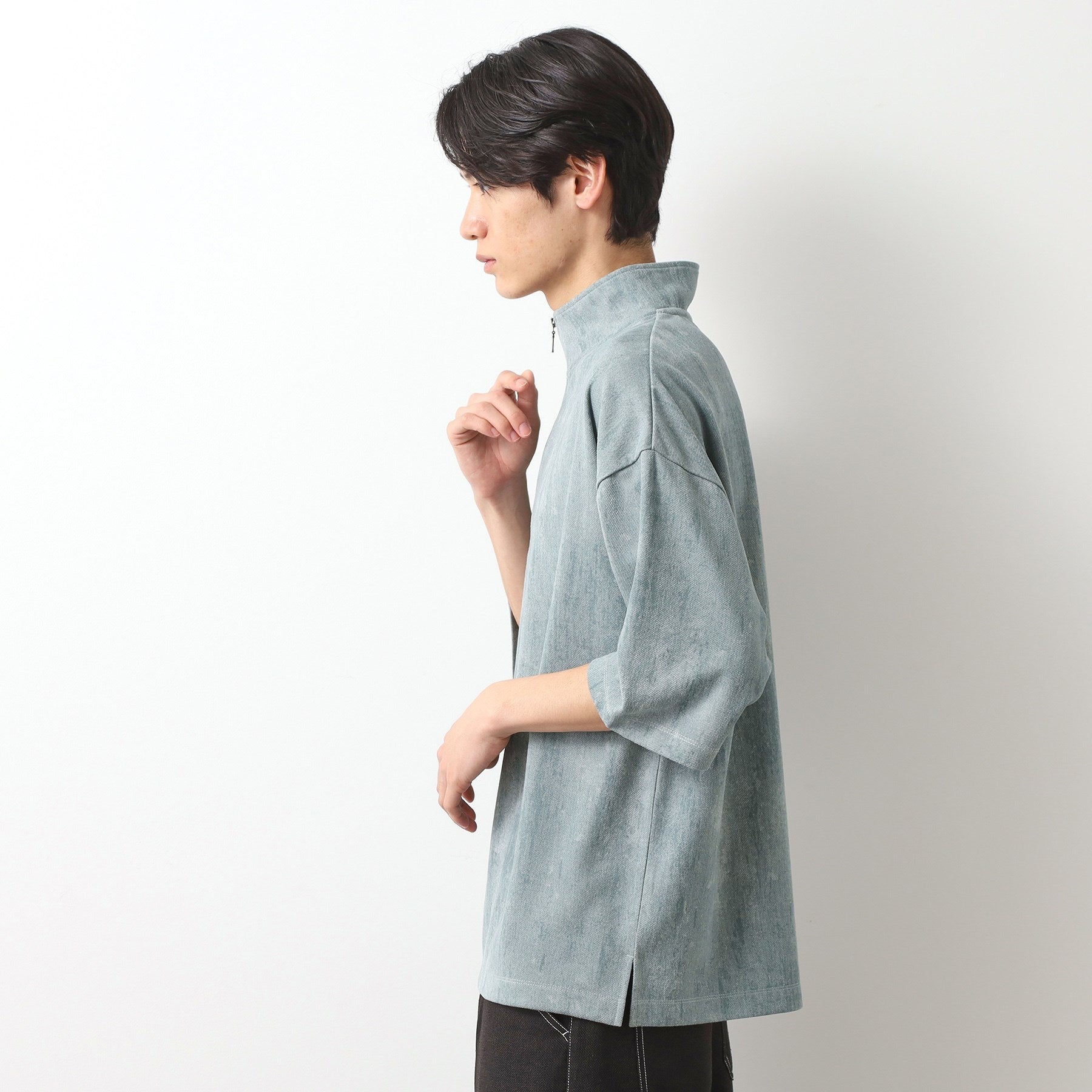 ザ ショップ ティーケー(メンズ) THE SHOP TK(Men) スウェードプリントハーフジップ （チャコールグレー(013)） チャコールグレー(013)