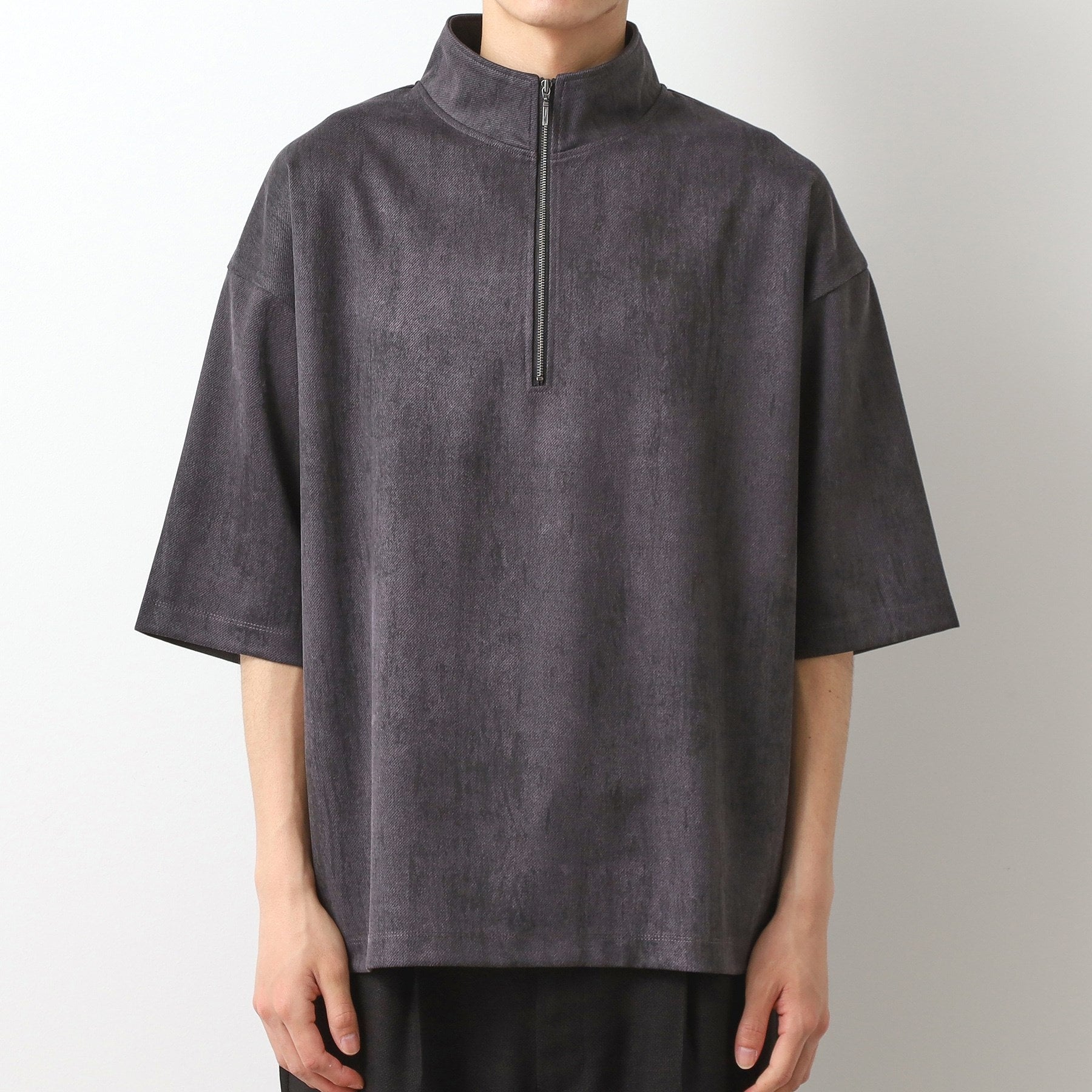 ザ ショップ ティーケー(メンズ) THE SHOP TK(Men) スウェードプリントハーフジップ （チャコールグレー(013)） チャコールグレー(013)