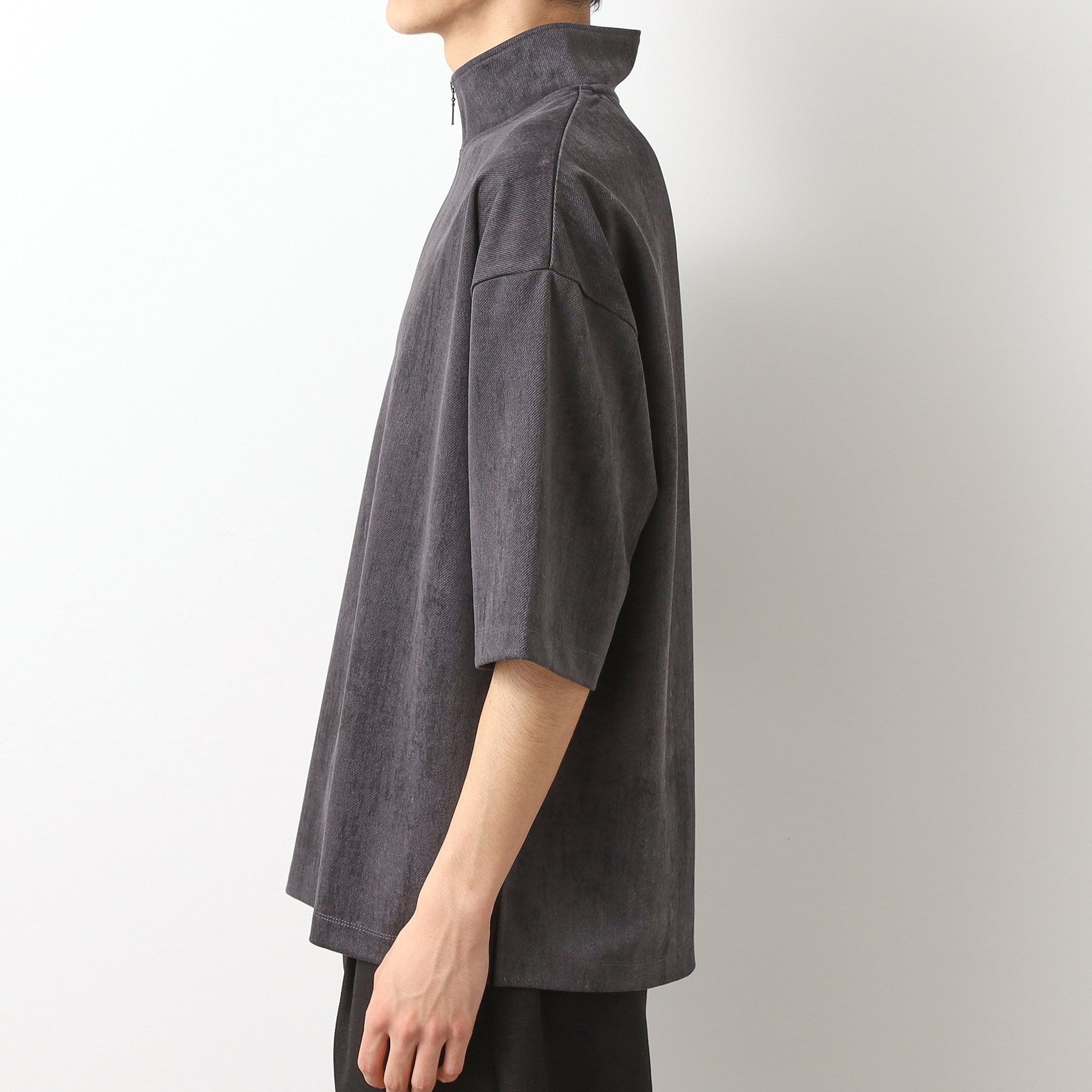 ザ ショップ ティーケー(メンズ) THE SHOP TK(Men) スウェードプリントハーフジップ （チャコールグレー(013)） チャコールグレー(013)