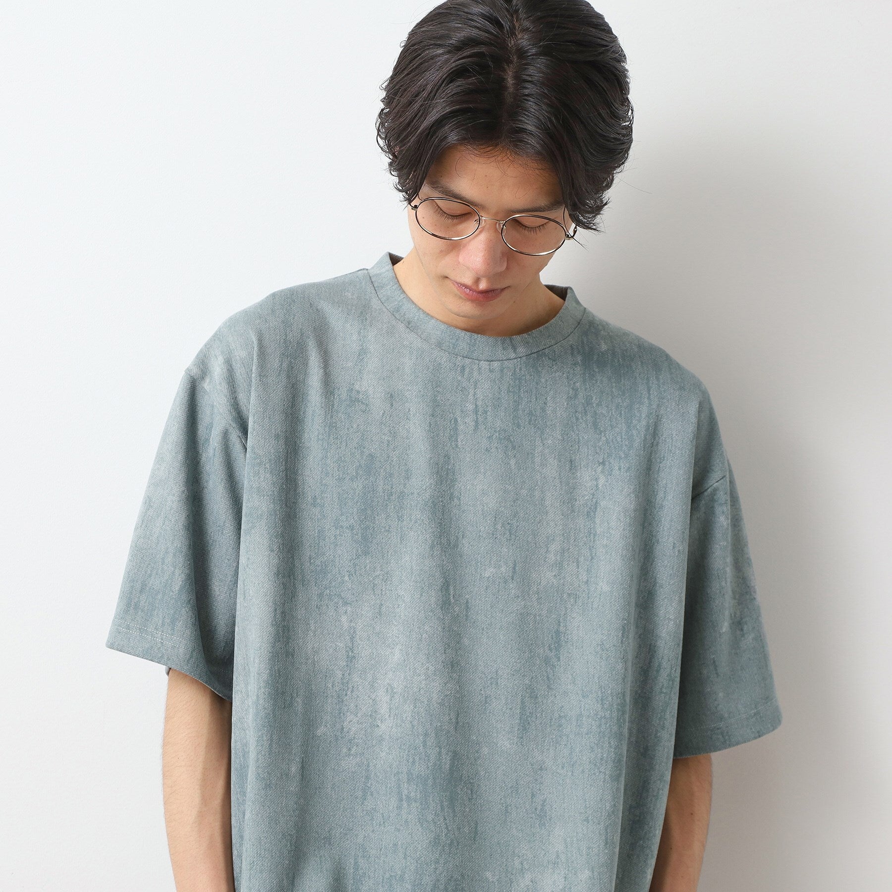 ザ ショップ ティーケー(メンズ) THE SHOP TK(Men) スウェードプリントTシャツ （ミントグリーン(021)） ミントグリーン(021)