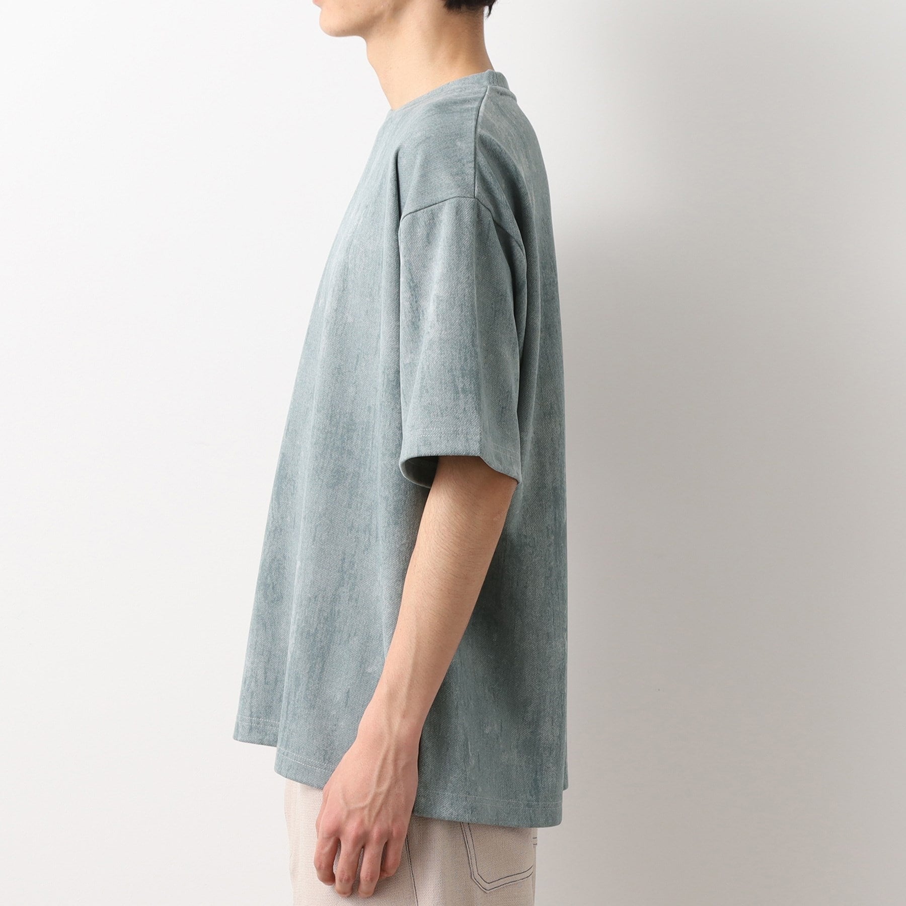 ザ ショップ ティーケー(メンズ) THE SHOP TK(Men) スウェードプリントTシャツ （ミントグリーン(021)） ミントグリーン(021)