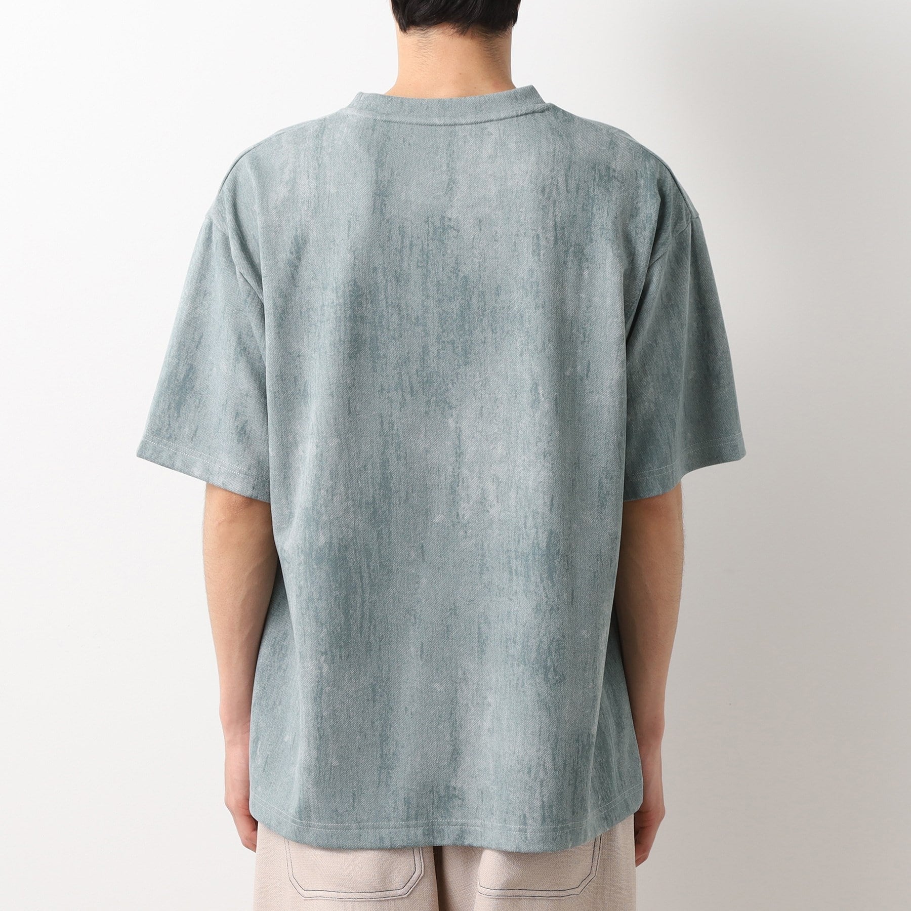 ザ ショップ ティーケー(メンズ) THE SHOP TK(Men) スウェードプリントTシャツ （ミントグリーン(021)） ミントグリーン(021)