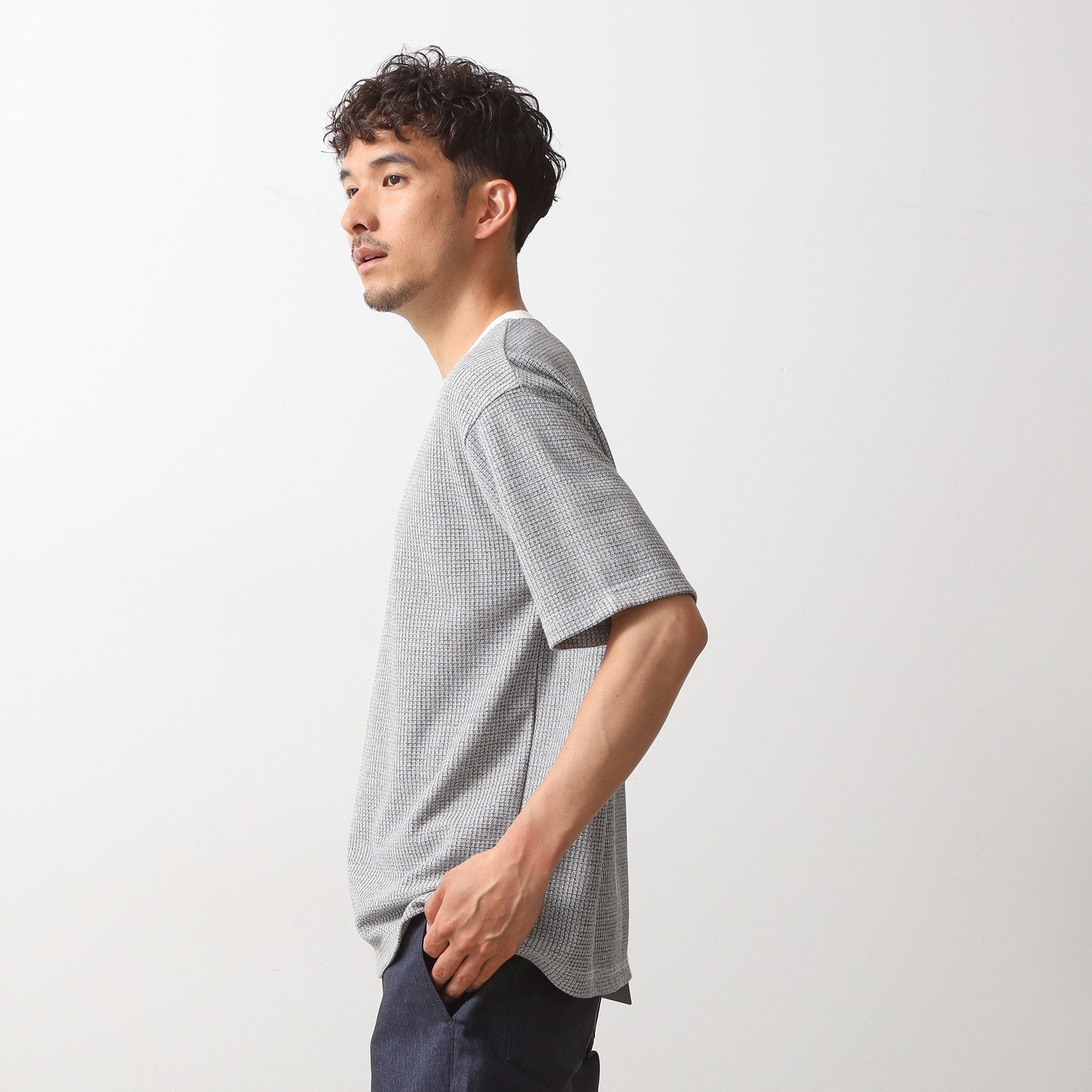 ザ ショップ ティーケー(メンズ) THE SHOP TK(Men) カットジャカード半袖Tシャツ （ブラック(019)） ブラック(019)