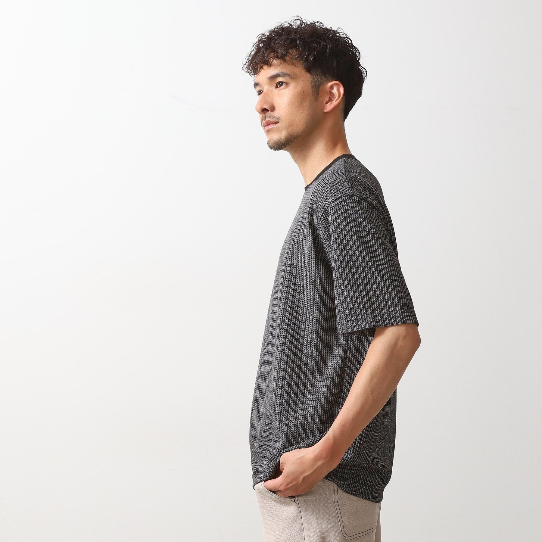 ザ ショップ ティーケー(メンズ) THE SHOP TK(Men) カットジャカード半袖Tシャツ （ブラック(019)） ブラック(019)