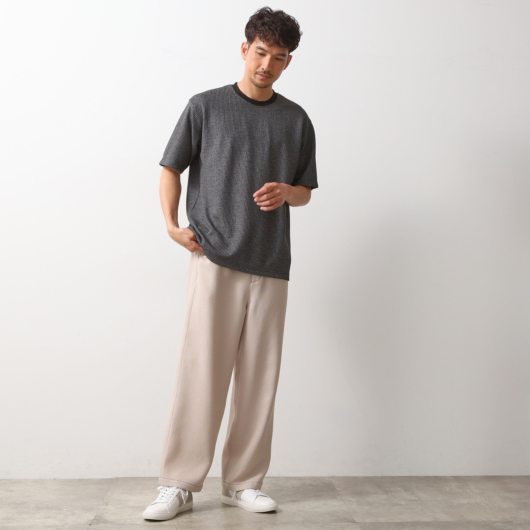 ザ ショップ ティーケー(メンズ) THE SHOP TK(Men) カットジャカード半袖Tシャツ （ブラック(019)） ブラック(019)