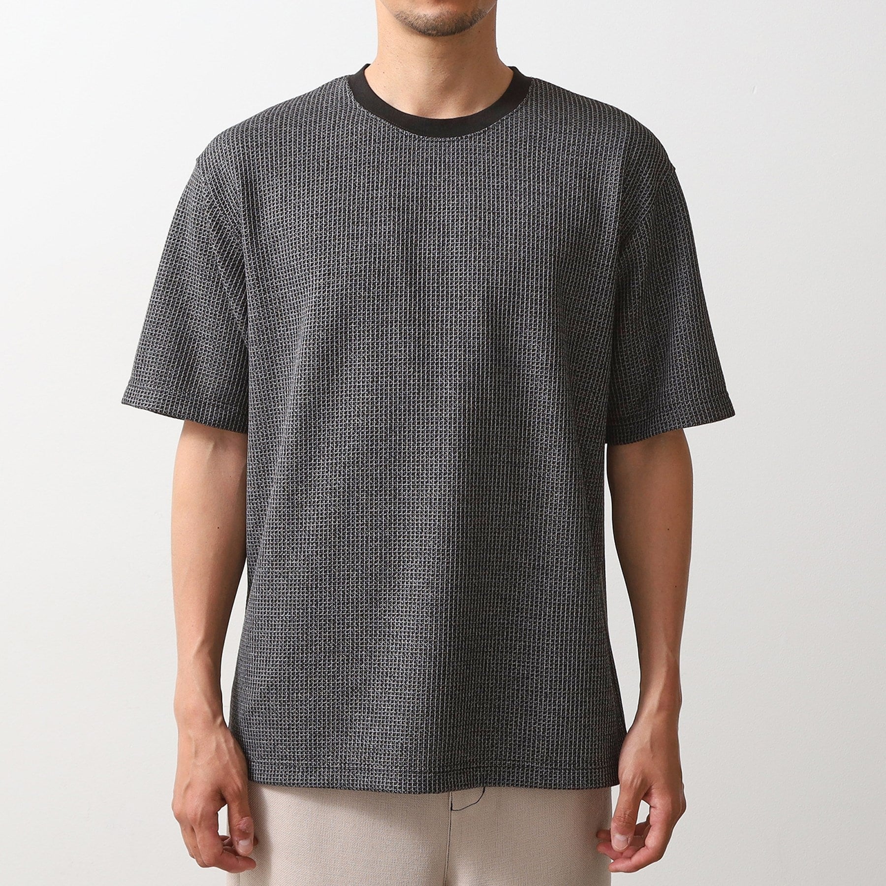 ザ ショップ ティーケー(メンズ) THE SHOP TK(Men) カットジャカード半袖Tシャツ （ブラック(019)） ブラック(019)