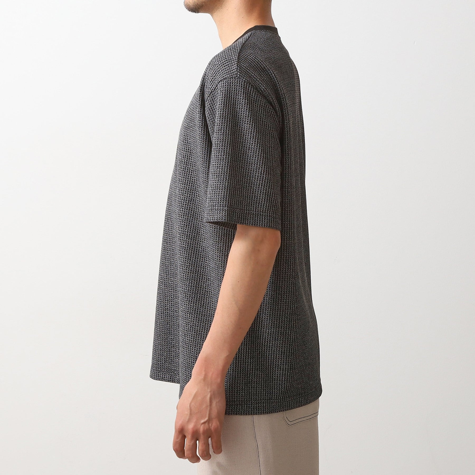 ザ ショップ ティーケー(メンズ) THE SHOP TK(Men) カットジャカード半袖Tシャツ （ブラック(019)） ブラック(019)