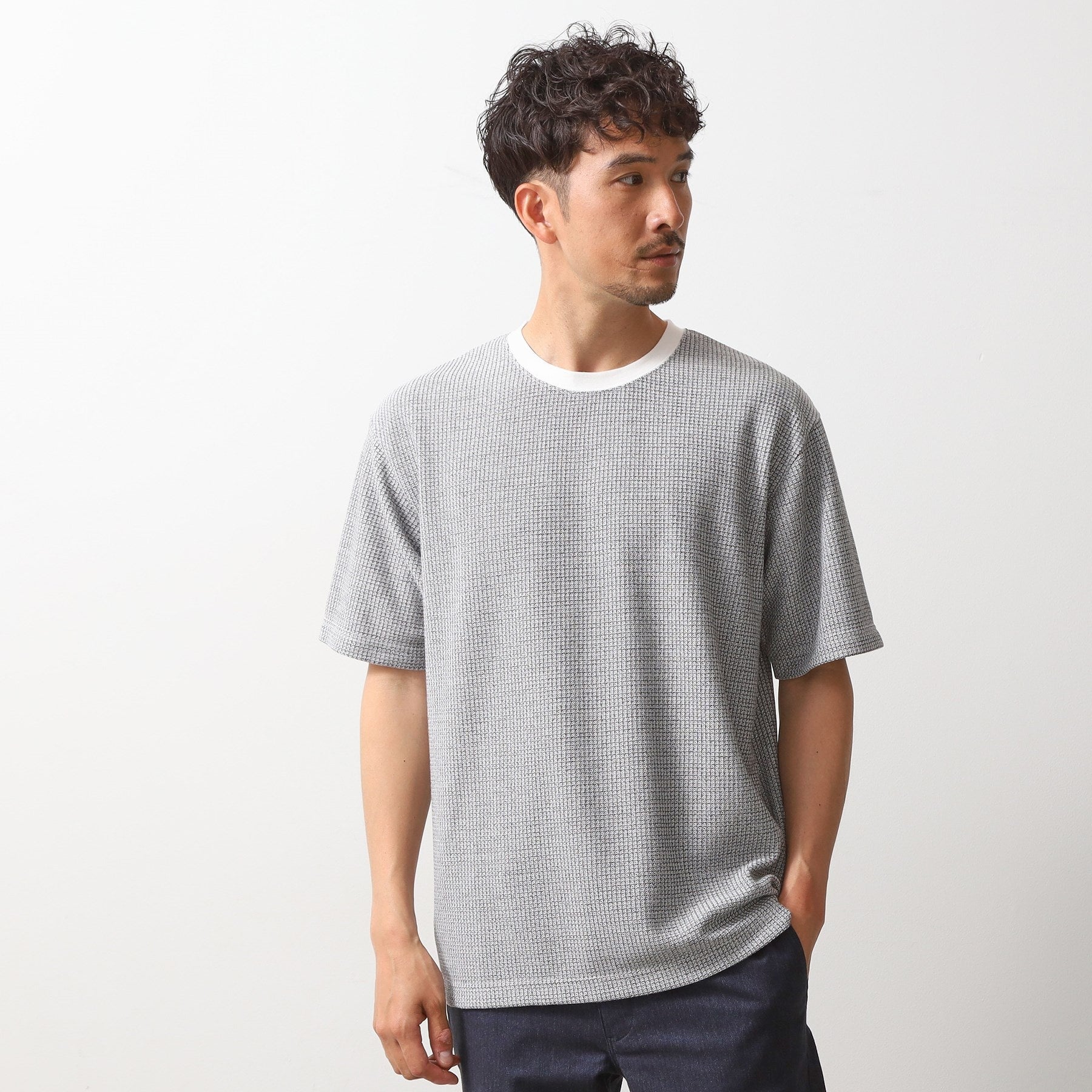 ザ ショップ ティーケー(メンズ) THE SHOP TK(Men) カットジャカード半袖Tシャツ （オフホワイト(003)） オフホワイト(003)