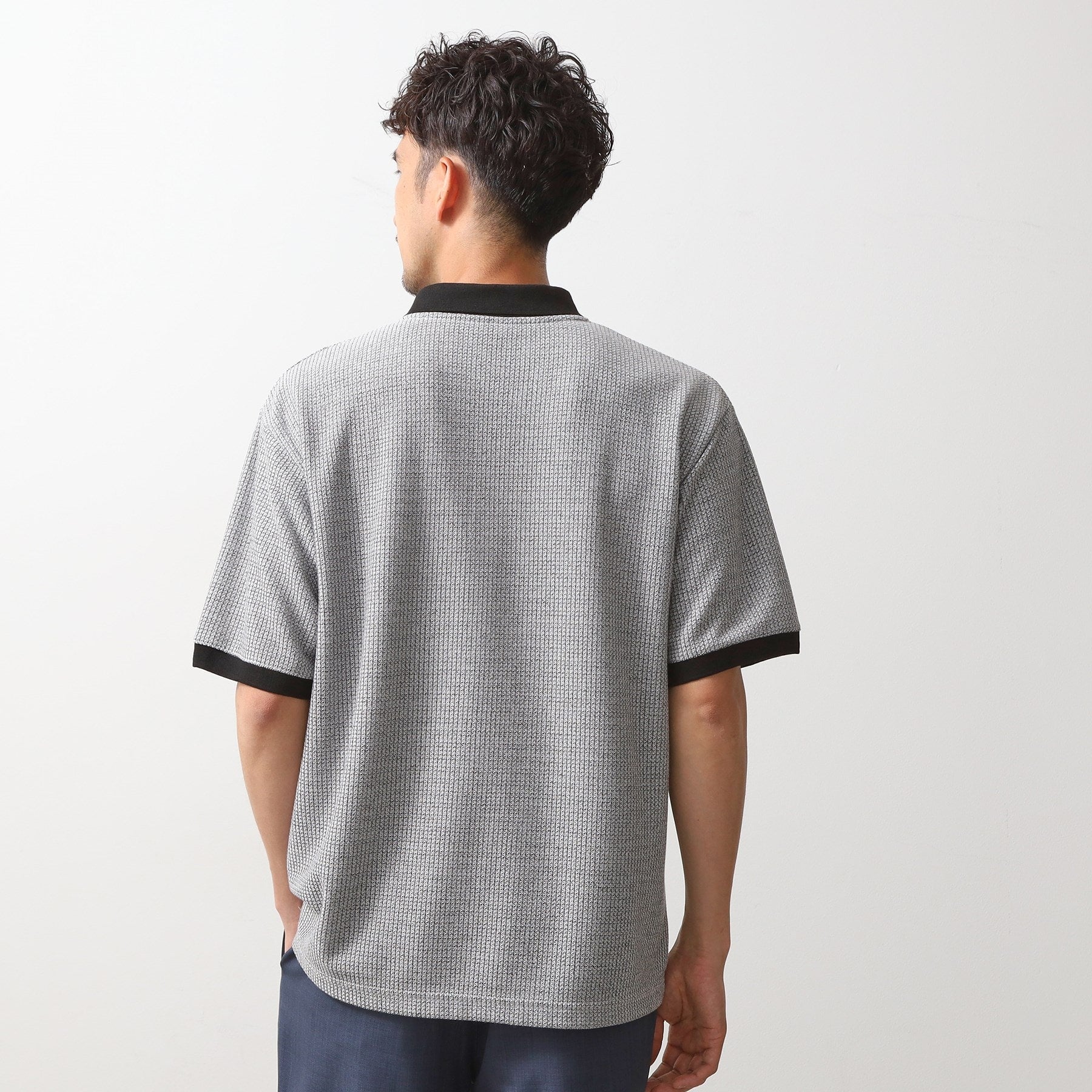 ザ ショップ ティーケー(メンズ) THE SHOP TK(Men) ジャカードポロシャツ （ブラック(019)） ブラック(019)