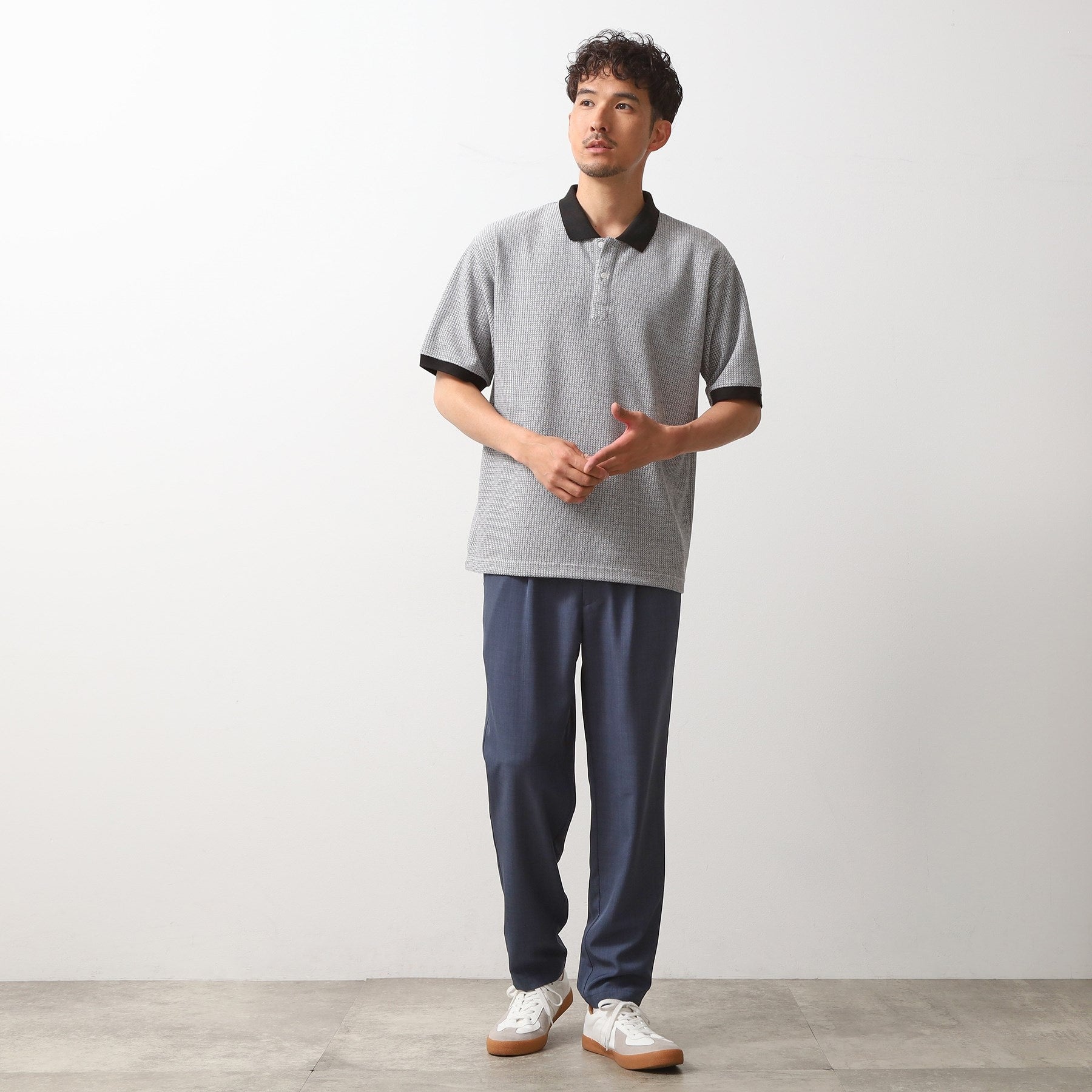 ザ ショップ ティーケー(メンズ) THE SHOP TK(Men) ジャカードポロシャツ （ブラック(019)） ブラック(019)