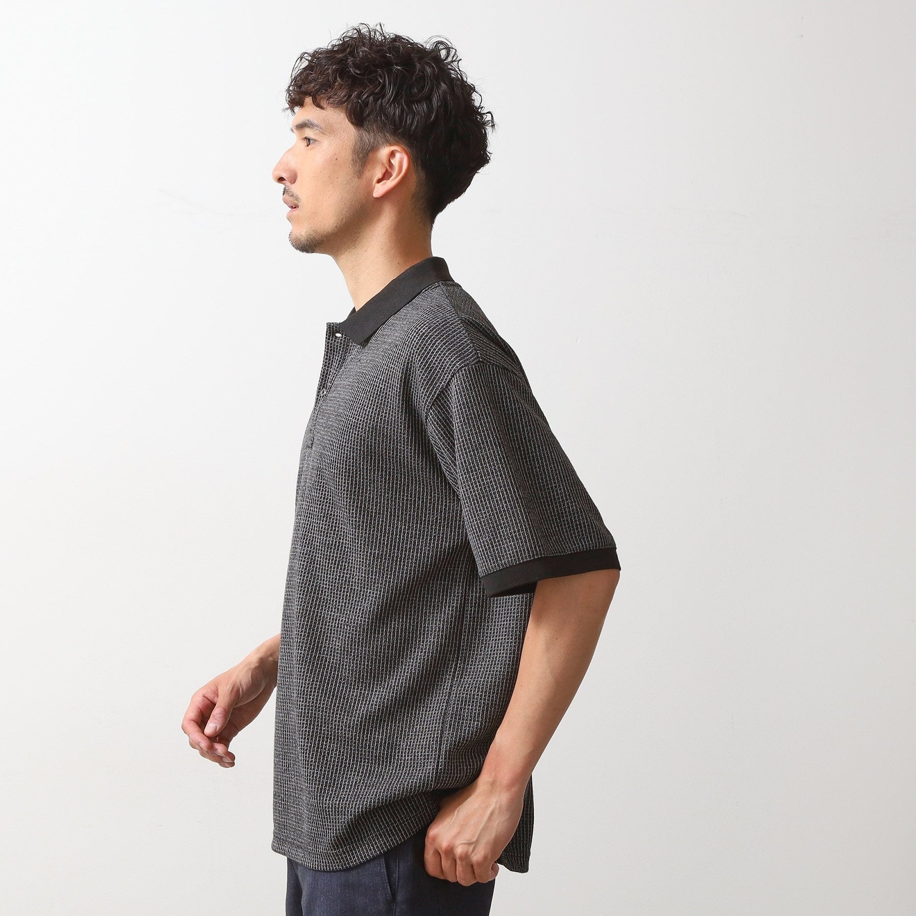 ザ ショップ ティーケー(メンズ) THE SHOP TK(Men) ジャカードポロシャツ （ブラック(019)） ブラック(019)