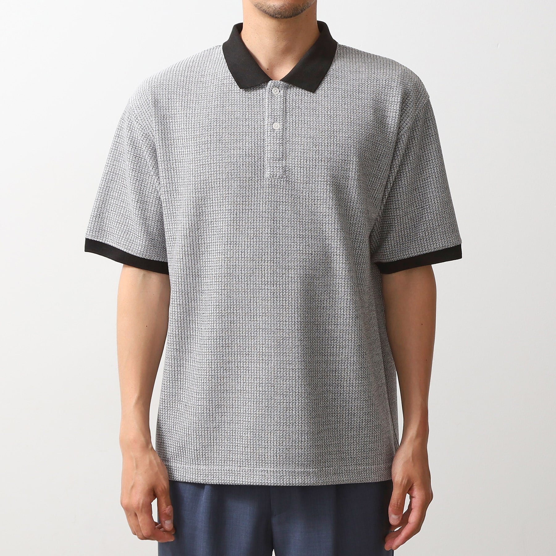 ザ ショップ ティーケー(メンズ) THE SHOP TK(Men) ジャカードポロシャツ （ブラック(019)） ブラック(019)