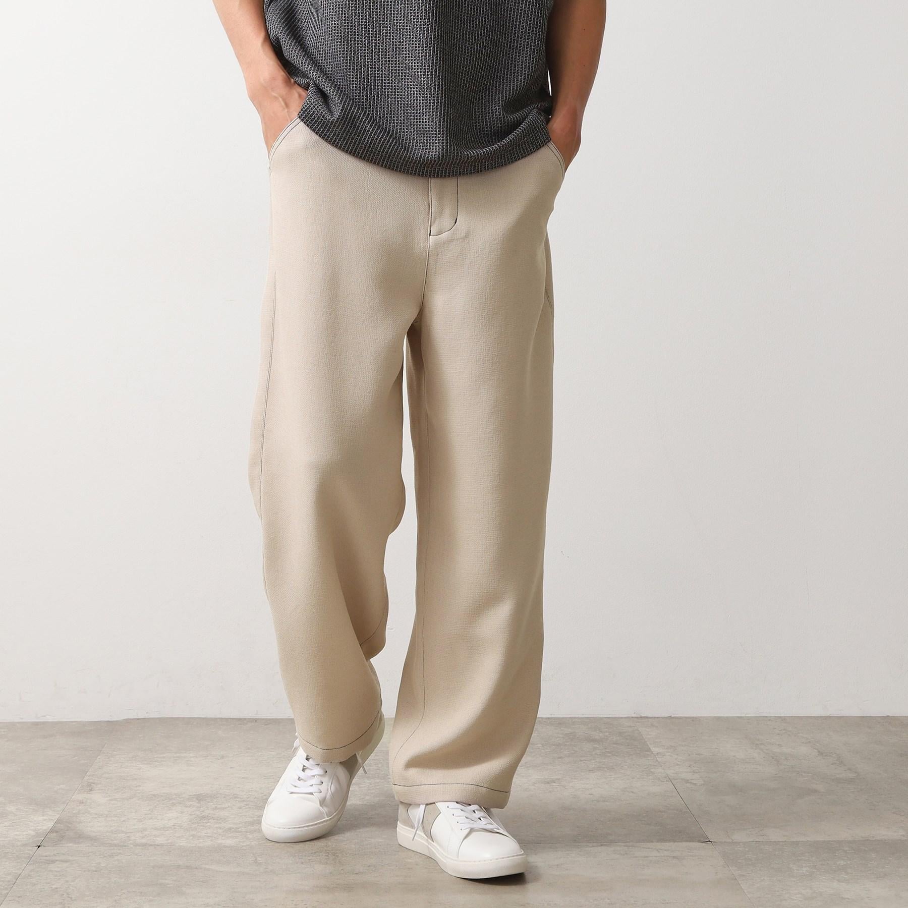 ザ ショップ ティーケー(メンズ) THE SHOP TK(Men) ブッチャー配色ワイドパンツ （ブラック(019)） ブラック(019)