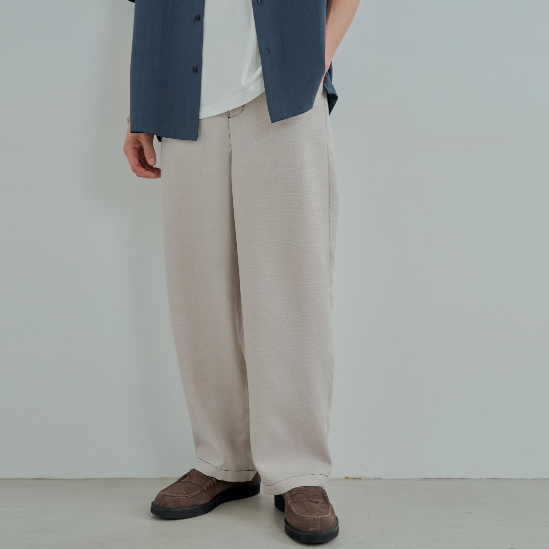 ザ ショップ ティーケー(メンズ) THE SHOP TK(Men) ブッチャー配色ワイドパンツ （ブラック(019)） ブラック(019)