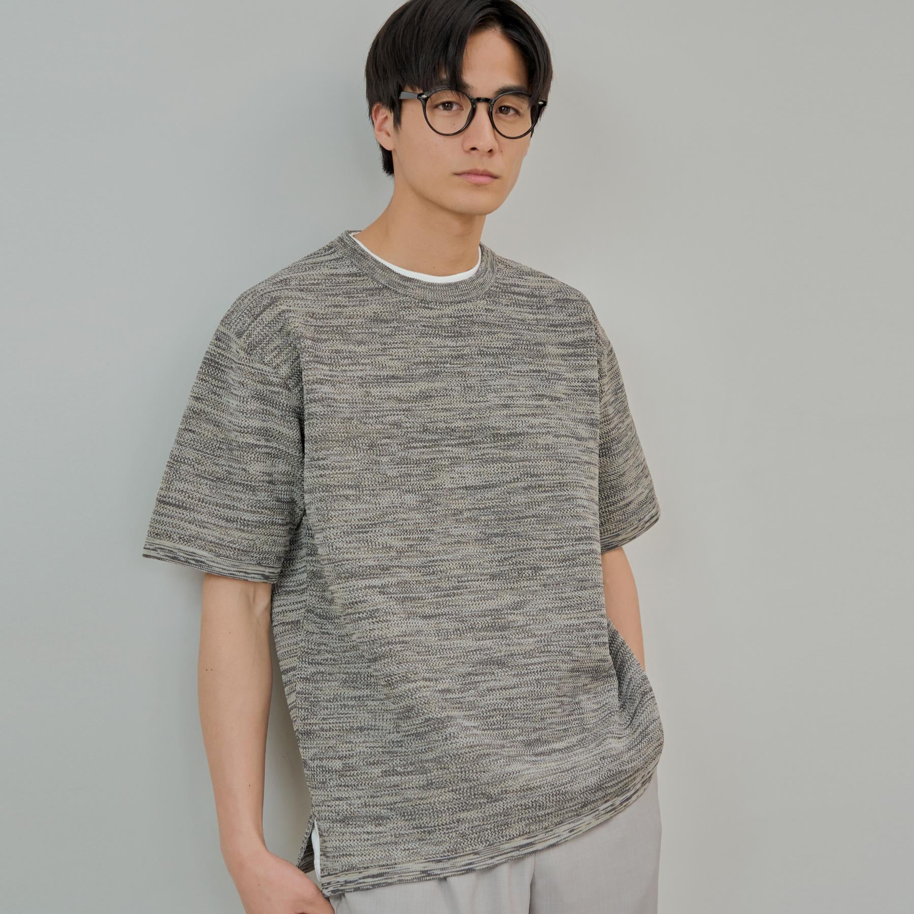 ザ ショップ ティーケー(メンズ) THE SHOP TK(Men) メランジニット半袖Tシャツ （トープ(054)） トープ(054)