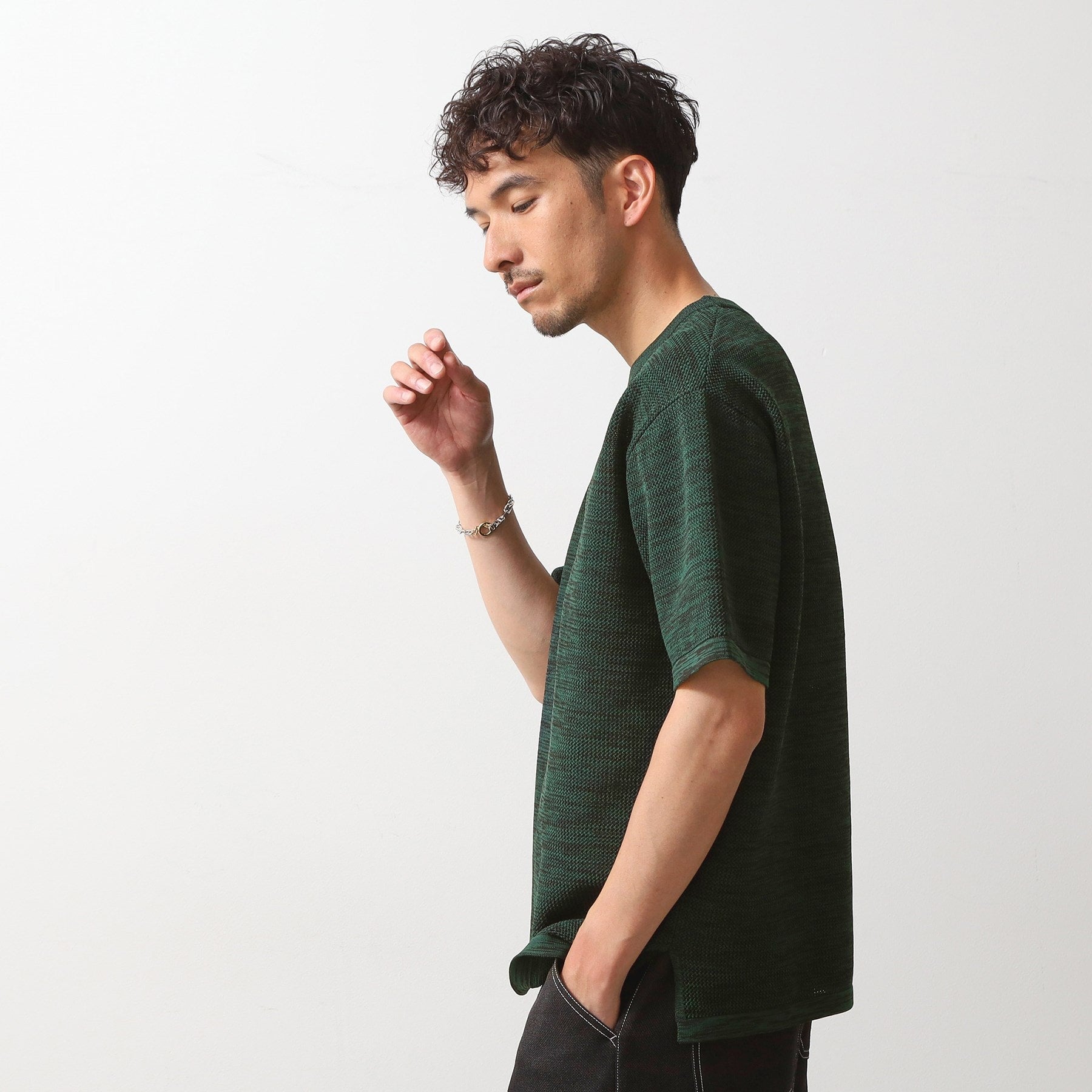 ザ ショップ ティーケー(メンズ) THE SHOP TK(Men) メランジニット半袖Tシャツ （トープ(054)） トープ(054)