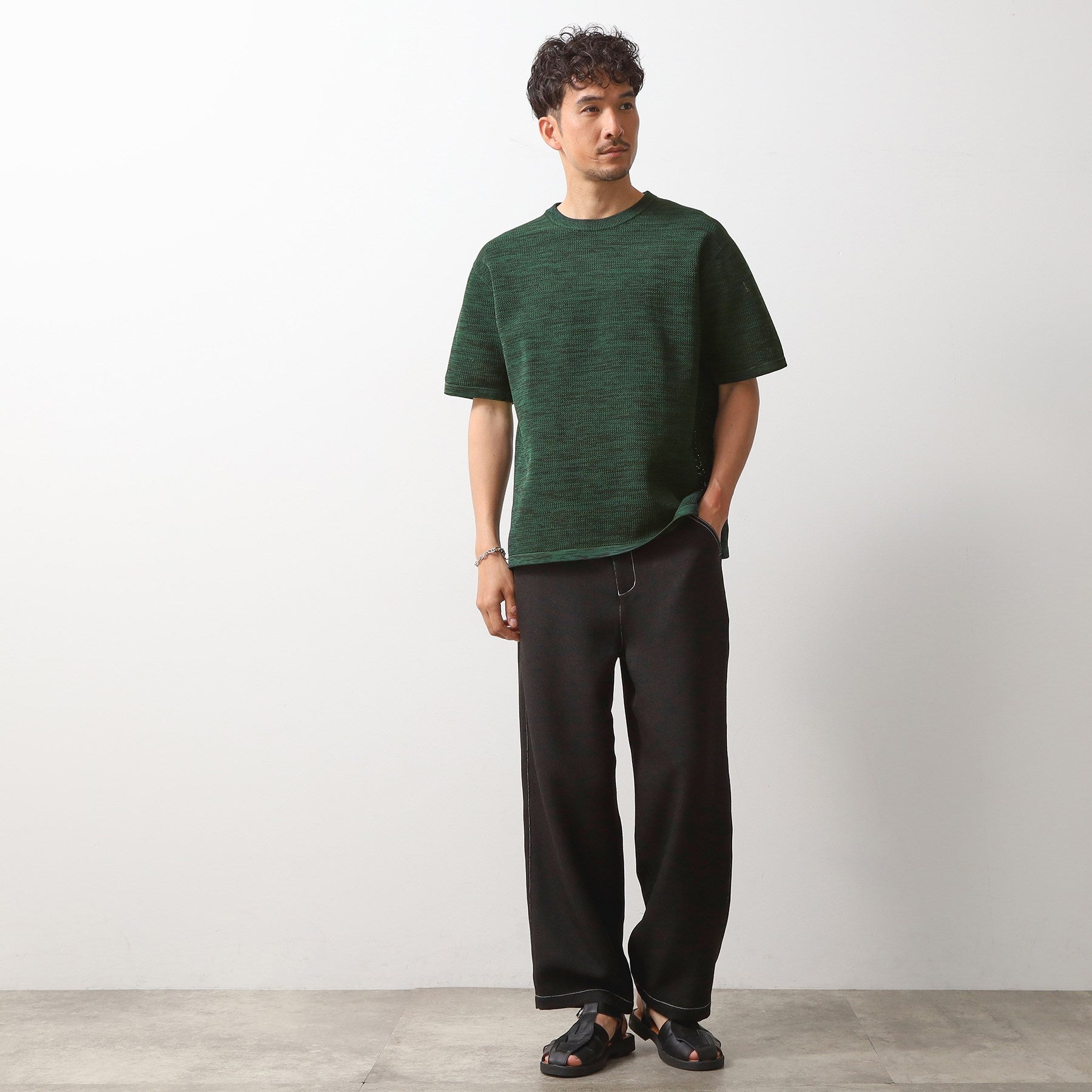 ザ ショップ ティーケー(メンズ) THE SHOP TK(Men) メランジニット半袖Tシャツ （トープ(054)） トープ(054)