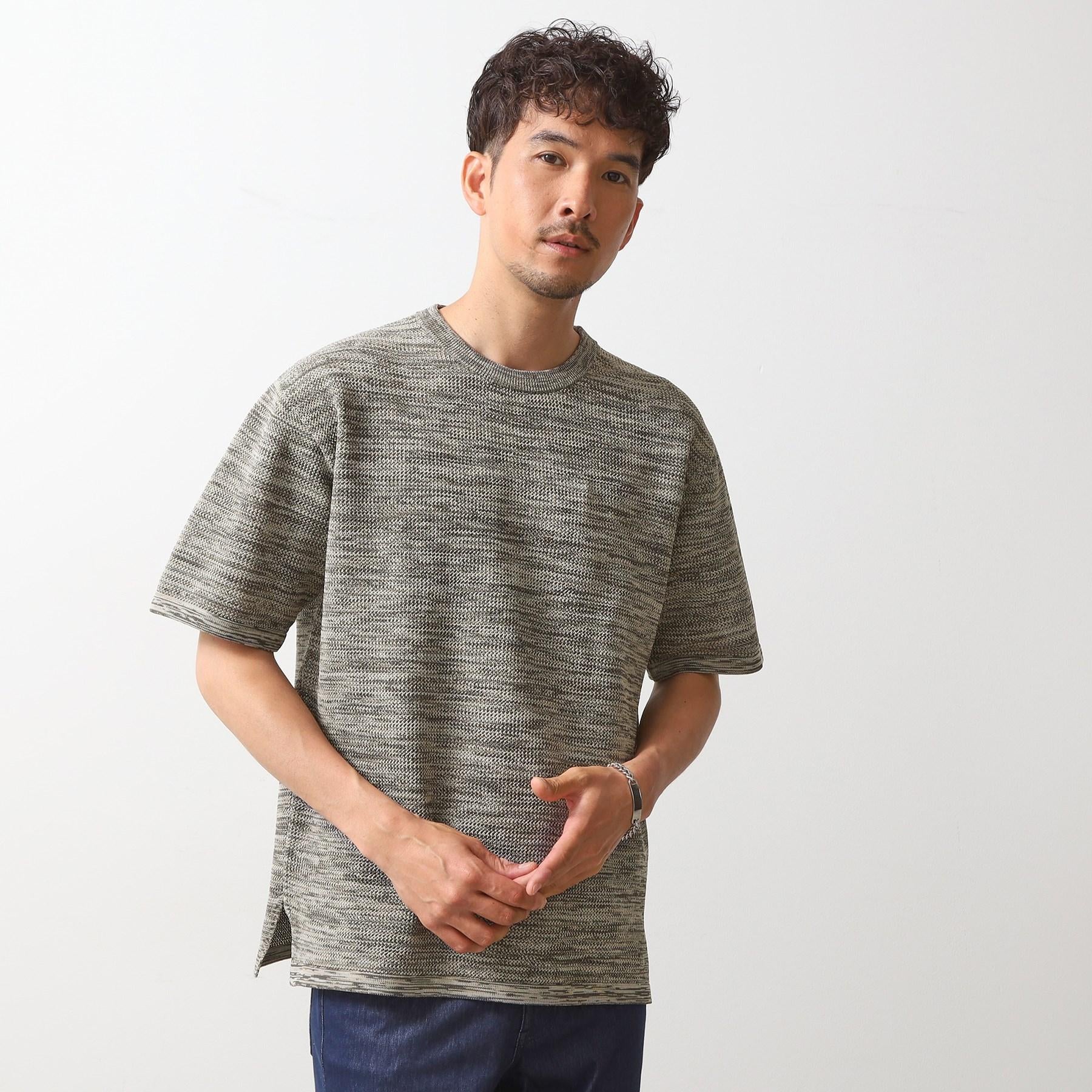 ザ ショップ ティーケー(メンズ) THE SHOP TK(Men) メランジニット半袖Tシャツ （トープ(054)） トープ(054)