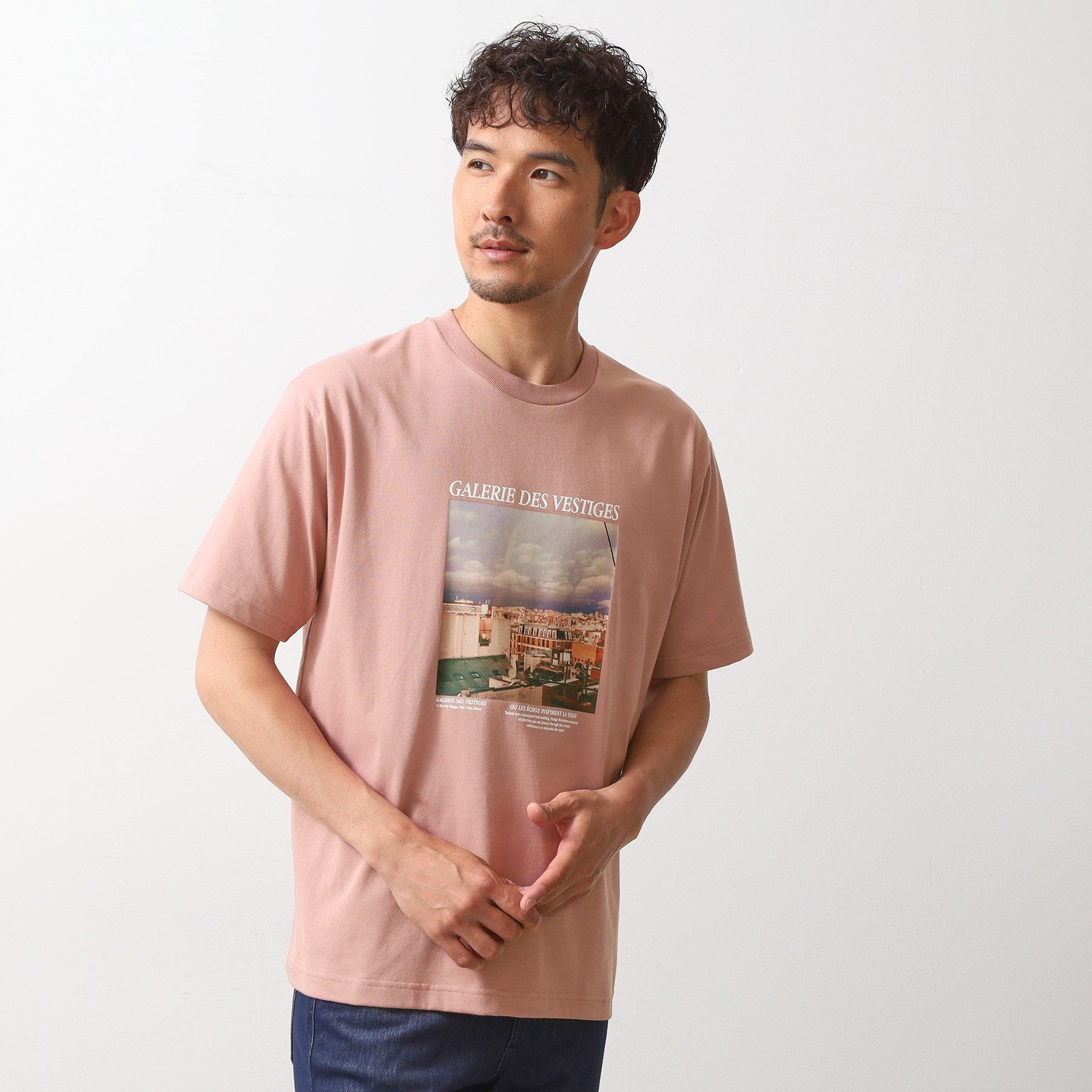 ザ ショップ ティーケー(メンズ) THE SHOP TK(Men) リサイクルフォトグラファープリントTシャツ （ピンク(071)） ピンク(071)
