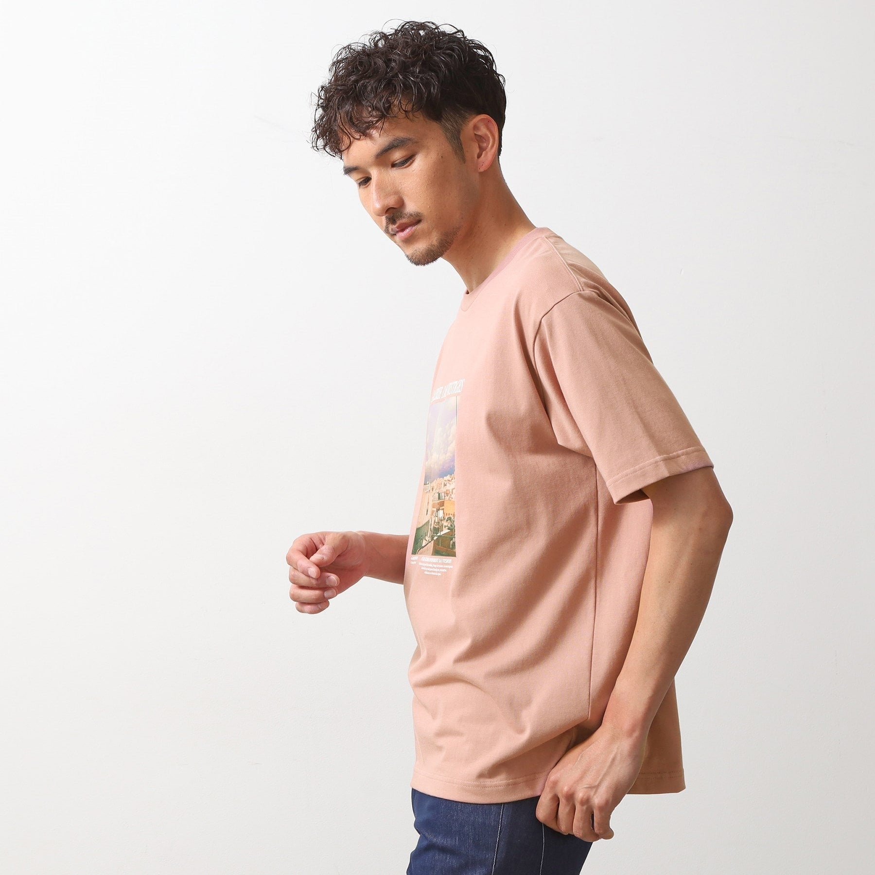 ザ ショップ ティーケー(メンズ) THE SHOP TK(Men) リサイクルフォトグラファープリントTシャツ （ピンク(071)） ピンク(071)