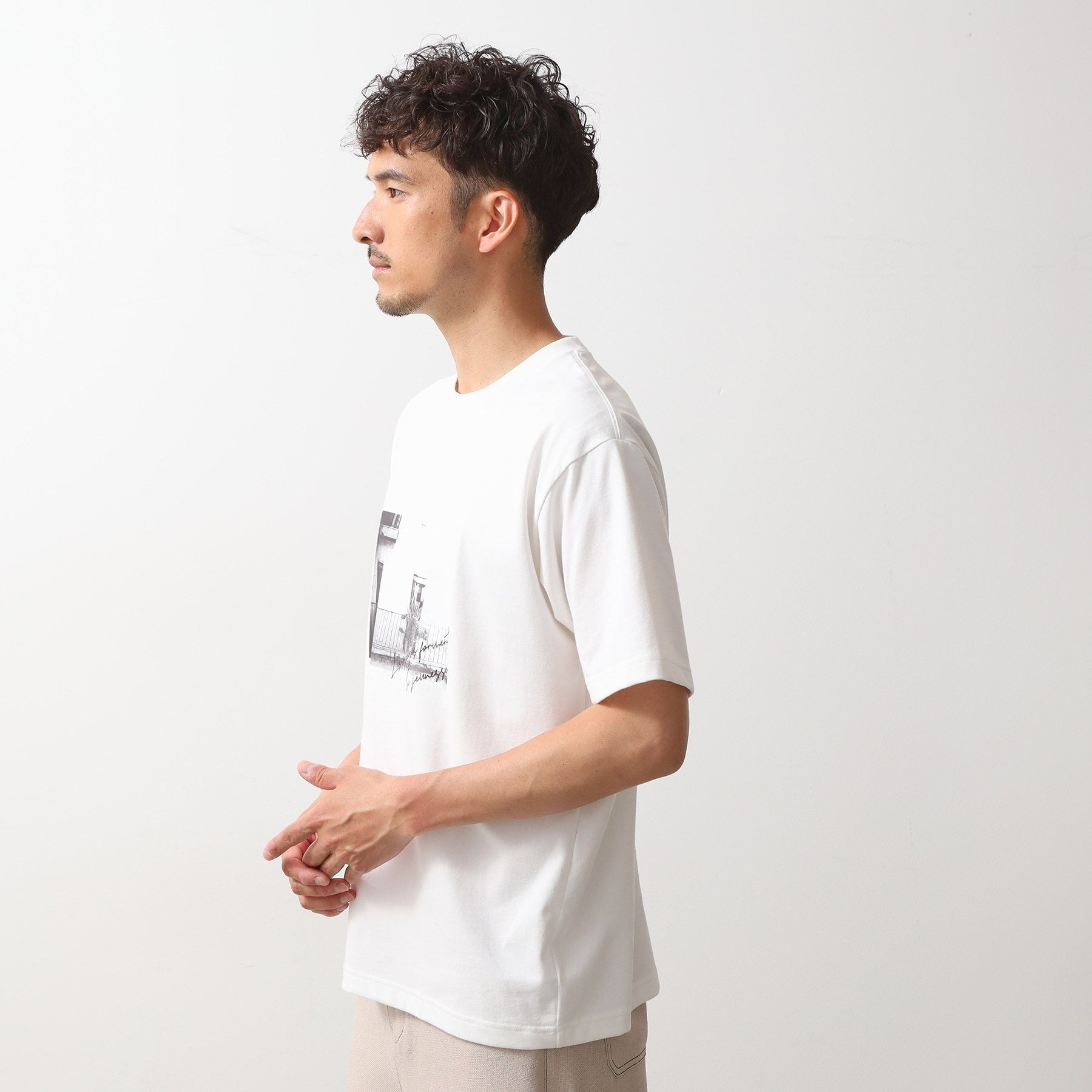 ザ ショップ ティーケー(メンズ) THE SHOP TK(Men) リサイクルフォトグラファープリントTシャツ （ピンク(071)） ピンク(071)