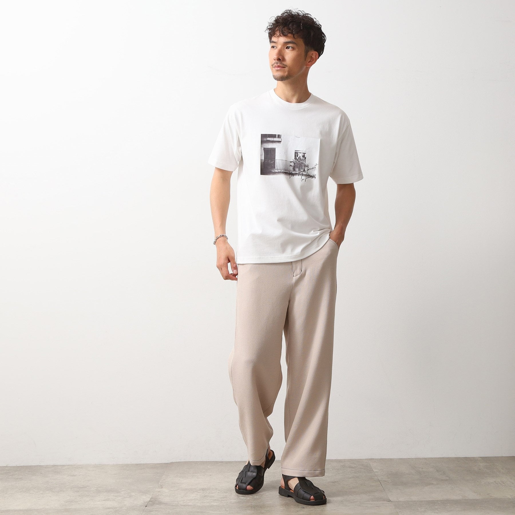 ザ ショップ ティーケー(メンズ) THE SHOP TK(Men) リサイクルフォトグラファープリントTシャツ （ピンク(071)） ピンク(071)