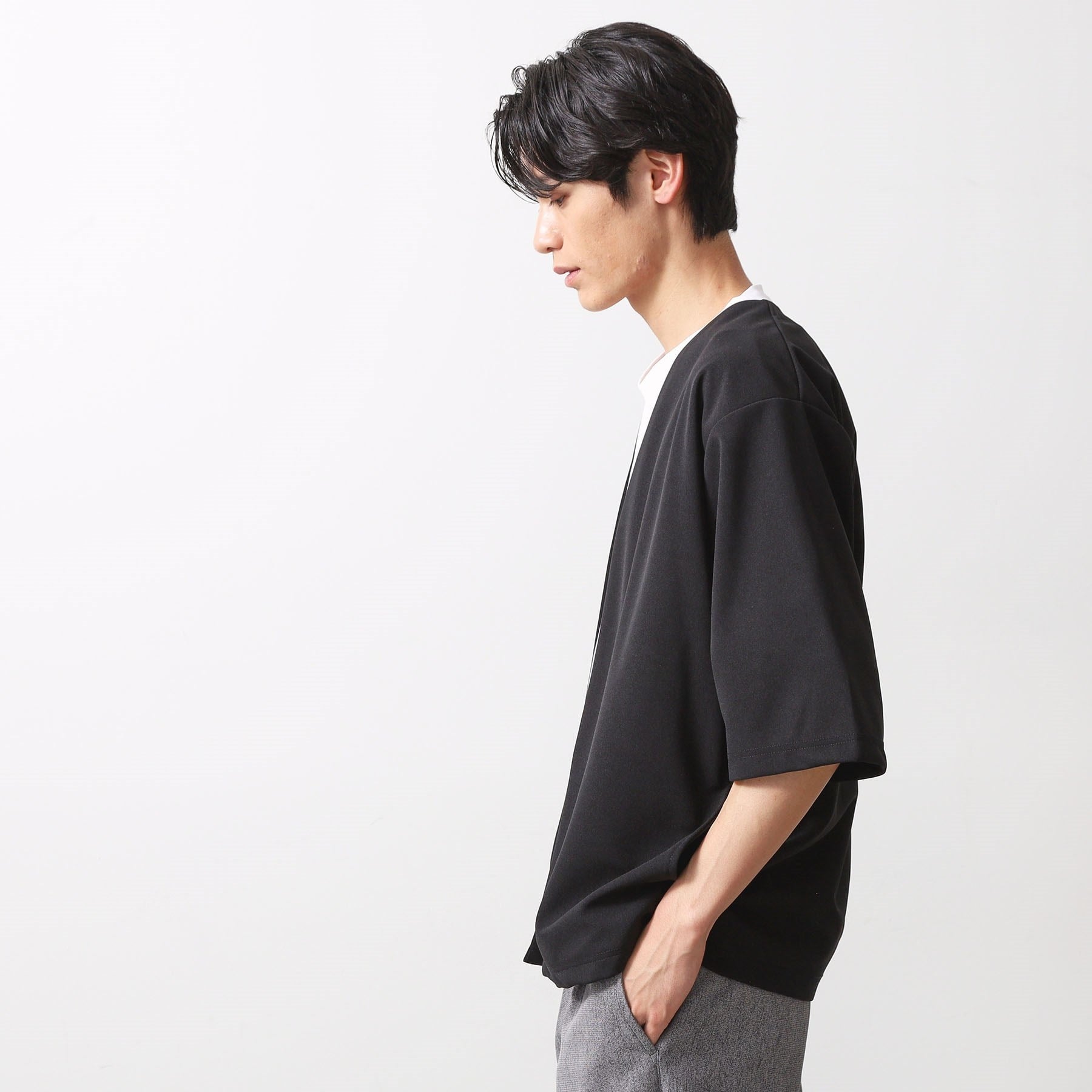 ザ ショップ ティーケー(メンズ) THE SHOP TK(Men) 強撚梨地アンサンブルカーデ （ブルー(091)） ブルー(091)