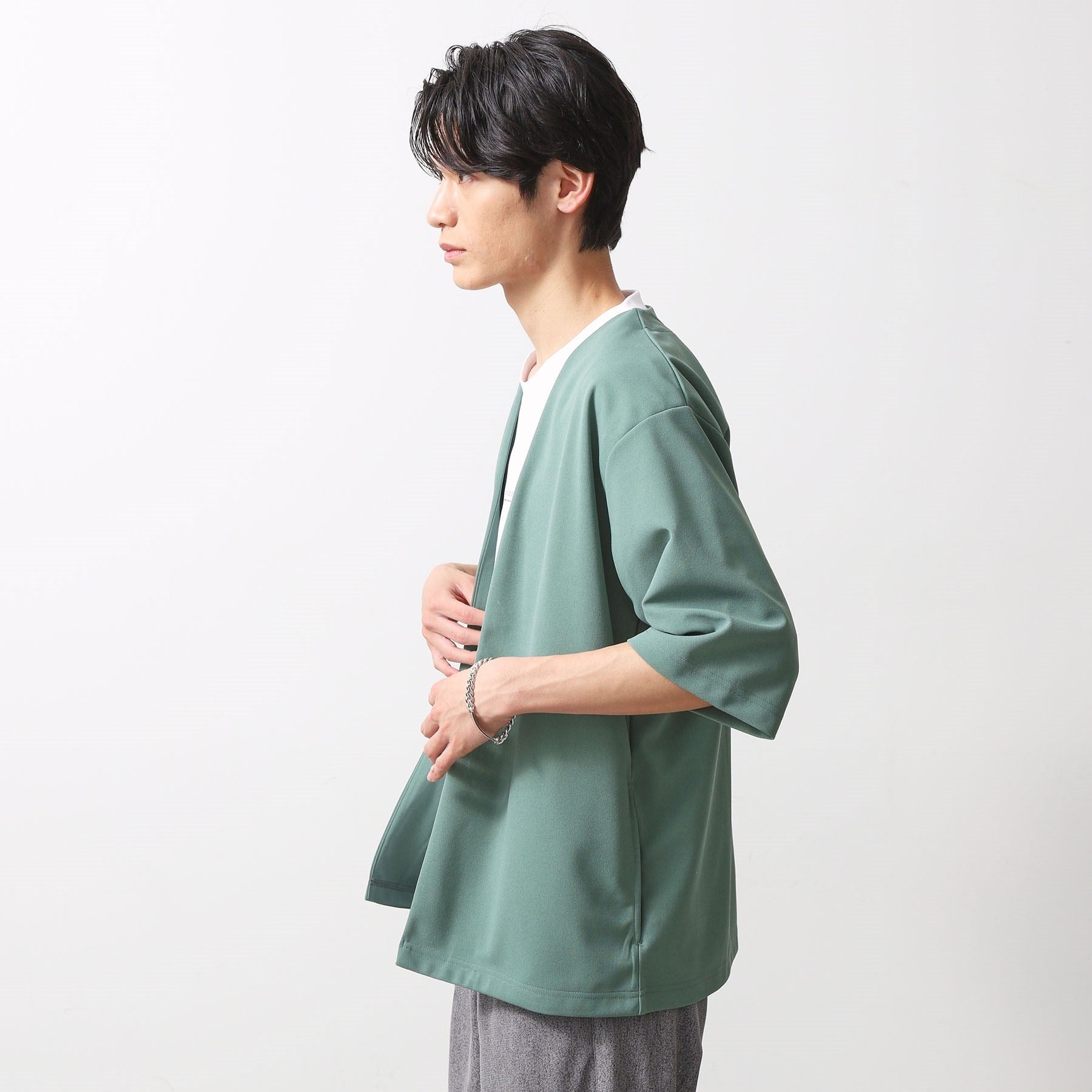 ザ ショップ ティーケー(メンズ) THE SHOP TK(Men) 強撚梨地アンサンブルカーデ （ブルー(091)） ブルー(091)