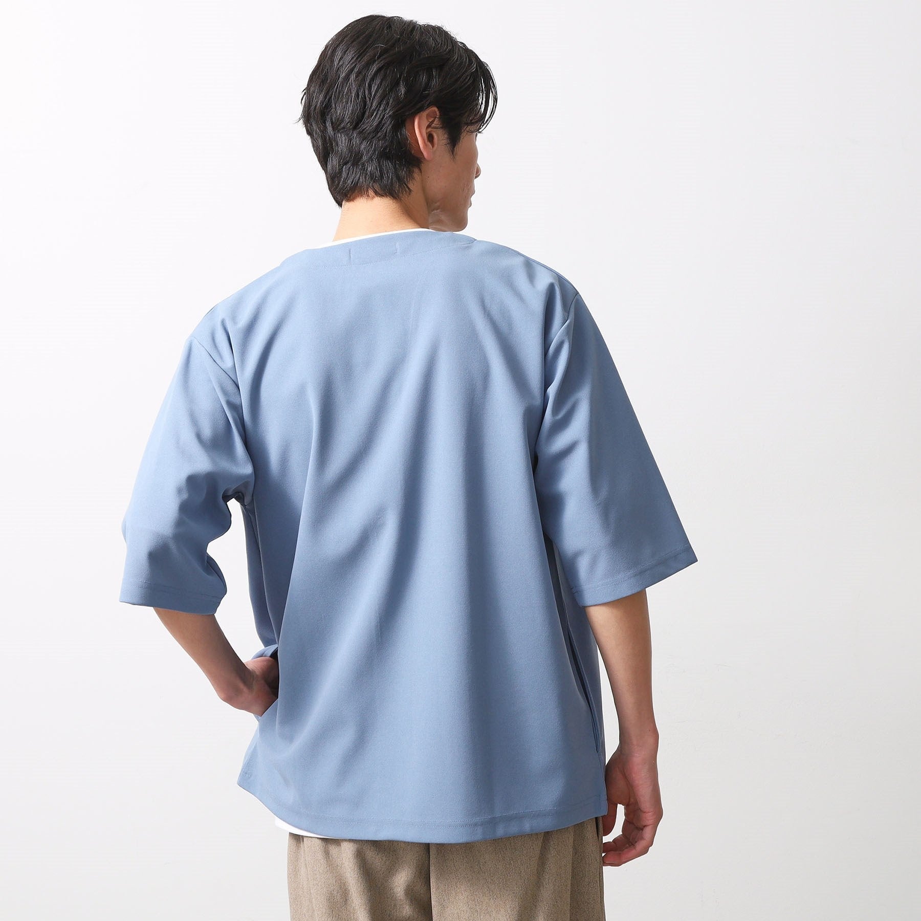 ザ ショップ ティーケー(メンズ) THE SHOP TK(Men) 強撚梨地アンサンブルカーデ （ブルー(091)） ブルー(091)