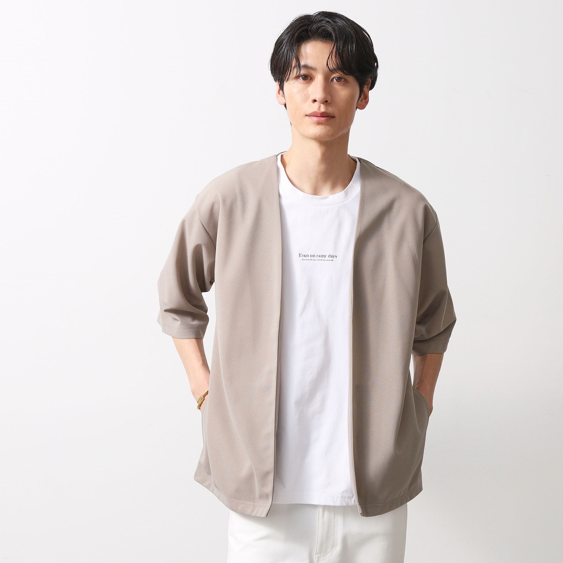 ザ ショップ ティーケー(メンズ) THE SHOP TK(Men) 強撚梨地アンサンブルカーデ （ブルー(091)） ブルー(091)