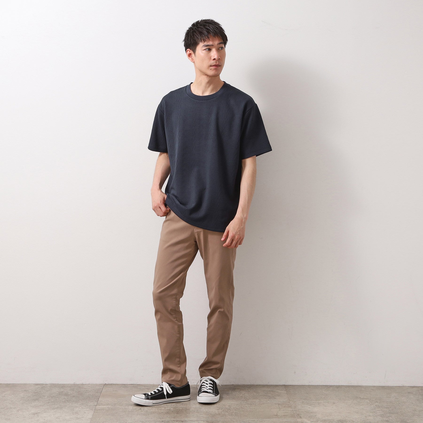 ザ ショップ ティーケー(メンズ) THE SHOP TK(Men) ライトふくれジャカードTシャツ （オフホワイト(003)） オフホワイト(003)