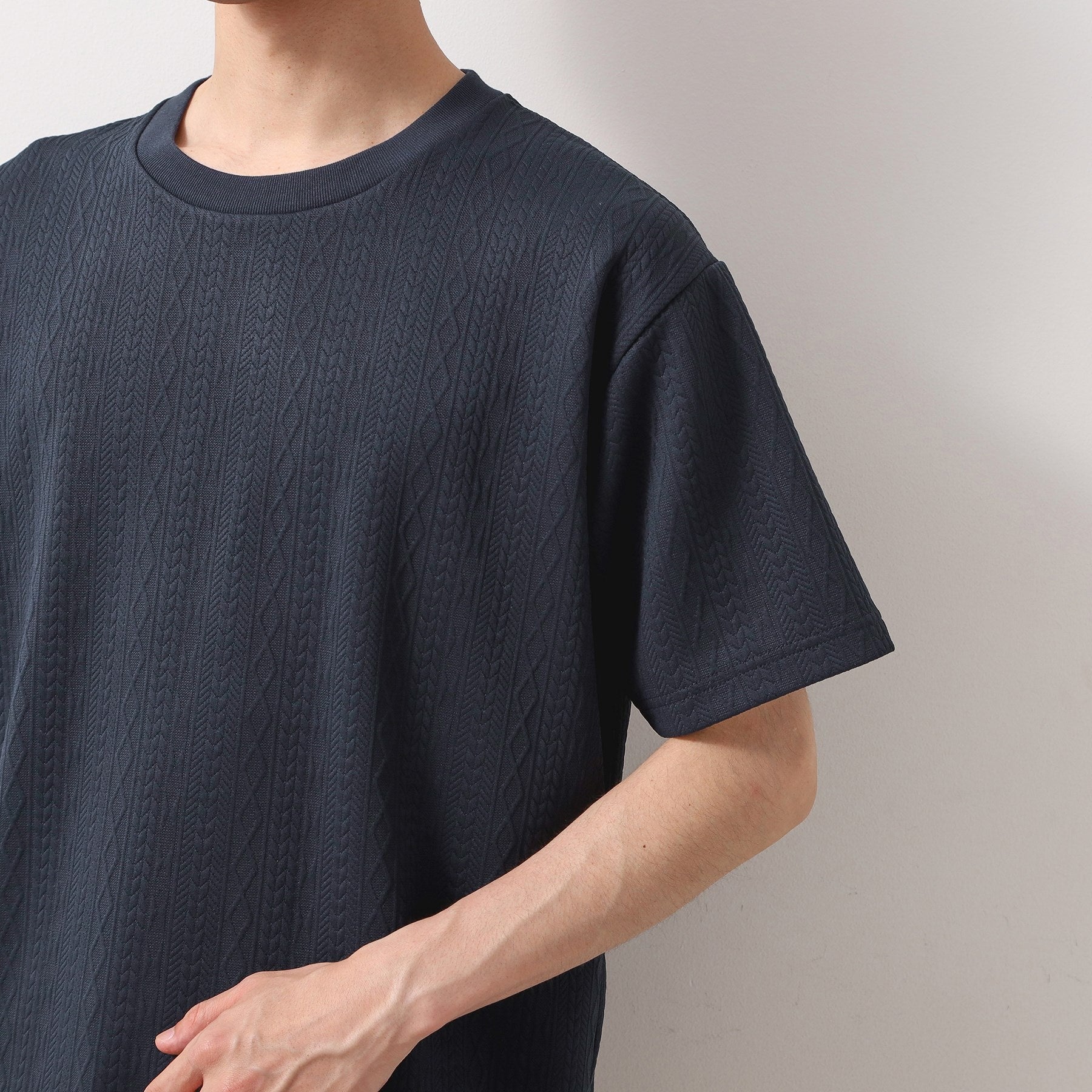 ザ ショップ ティーケー(メンズ) THE SHOP TK(Men) ライトふくれジャカードTシャツ （オフホワイト(003)） オフホワイト(003)