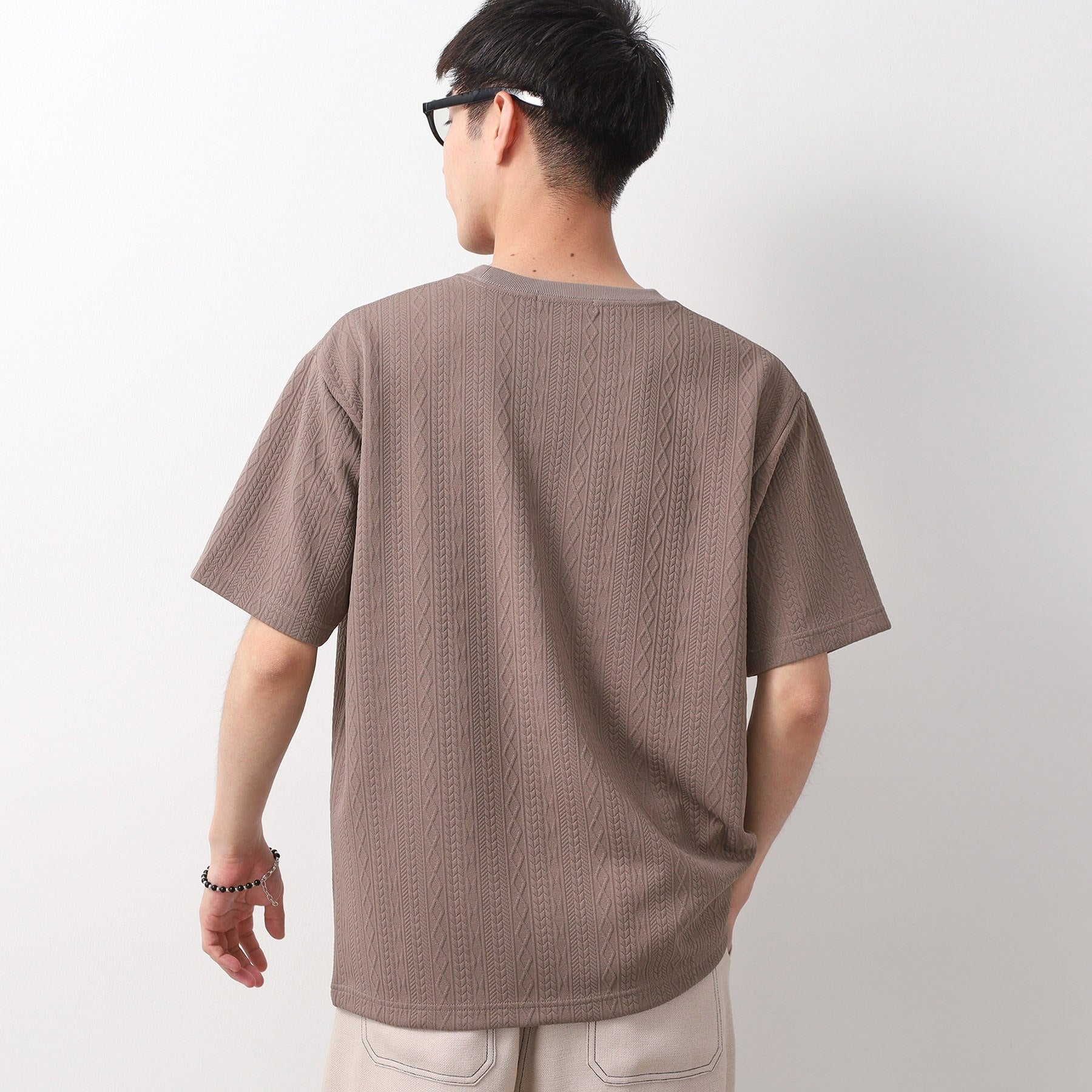 ザ ショップ ティーケー(メンズ) THE SHOP TK(Men) ライトふくれジャカードTシャツ （オフホワイト(003)） オフホワイト(003)