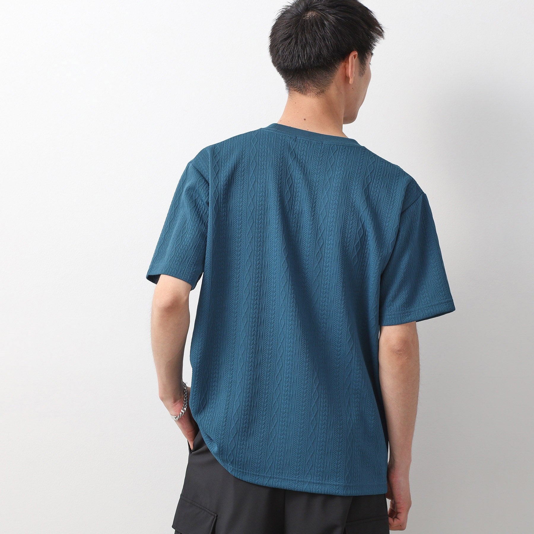 ザ ショップ ティーケー(メンズ) THE SHOP TK(Men) ライトふくれジャカードTシャツ （オフホワイト(003)） オフホワイト(003)
