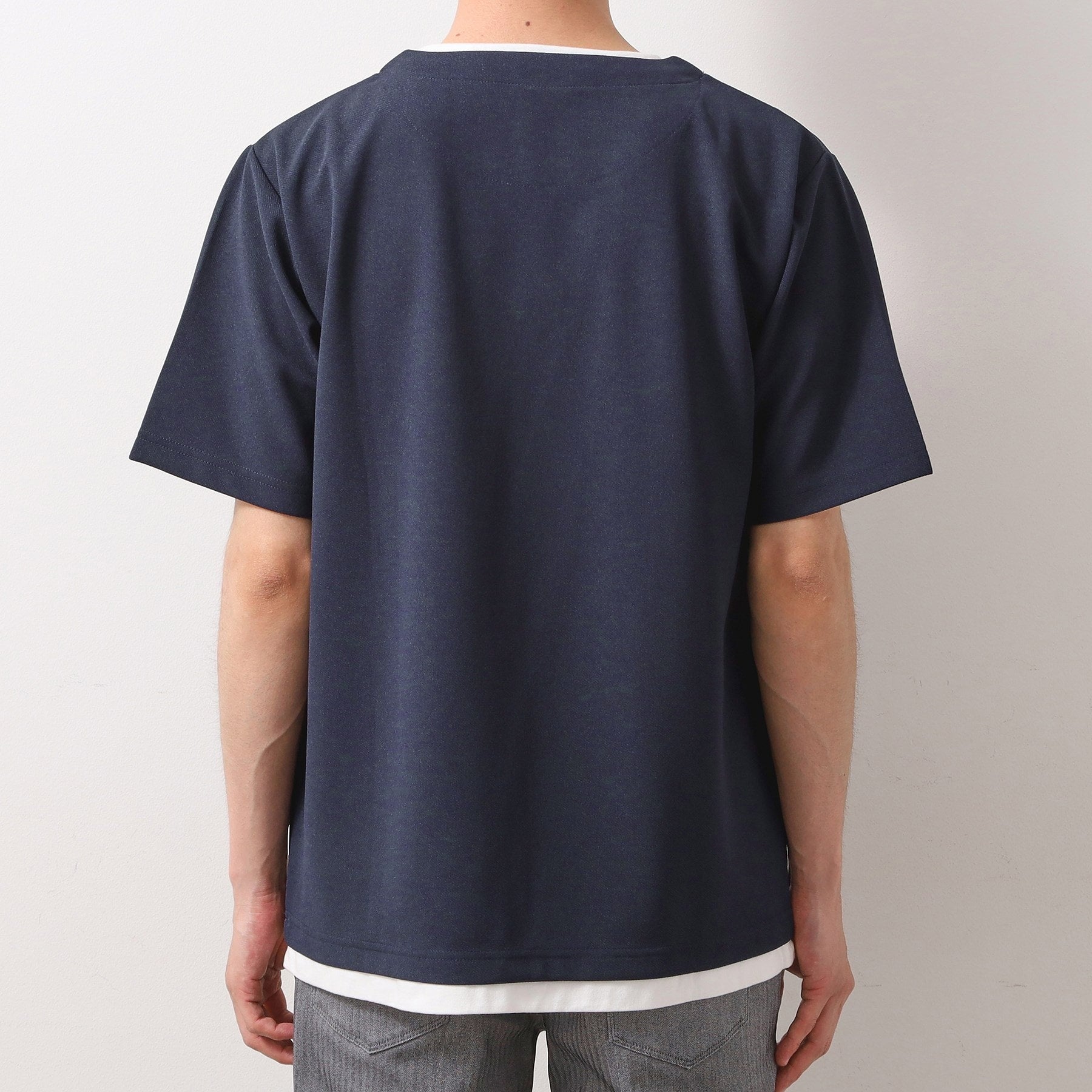ザ ショップ ティーケー(メンズ) THE SHOP TK(Men) ツイルキーネック半袖Tシャツ （ネイビー(094)） ネイビー(094)