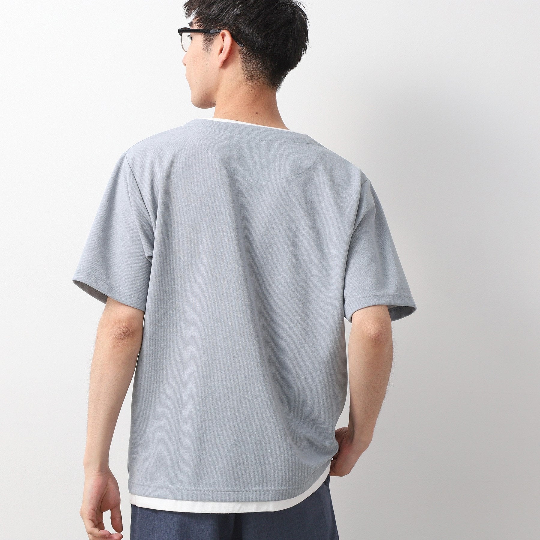 ザ ショップ ティーケー(メンズ) THE SHOP TK(Men) ツイルキーネック半袖Tシャツ （ネイビー(094)） ネイビー(094)