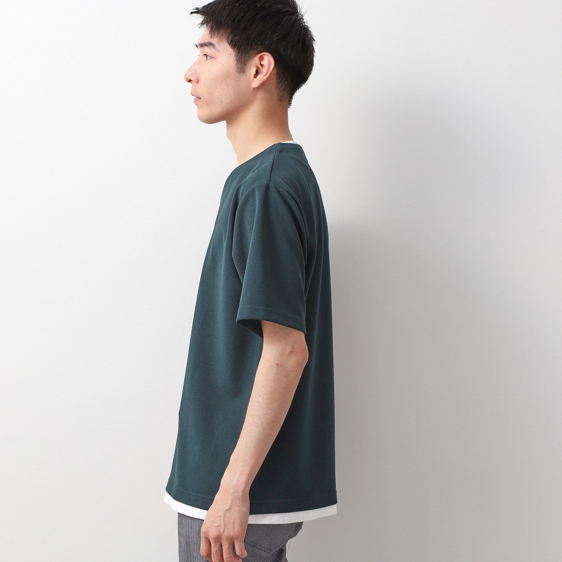 ザ ショップ ティーケー(メンズ) THE SHOP TK(Men) ツイルキーネック半袖Tシャツ （ネイビー(094)） ネイビー(094)