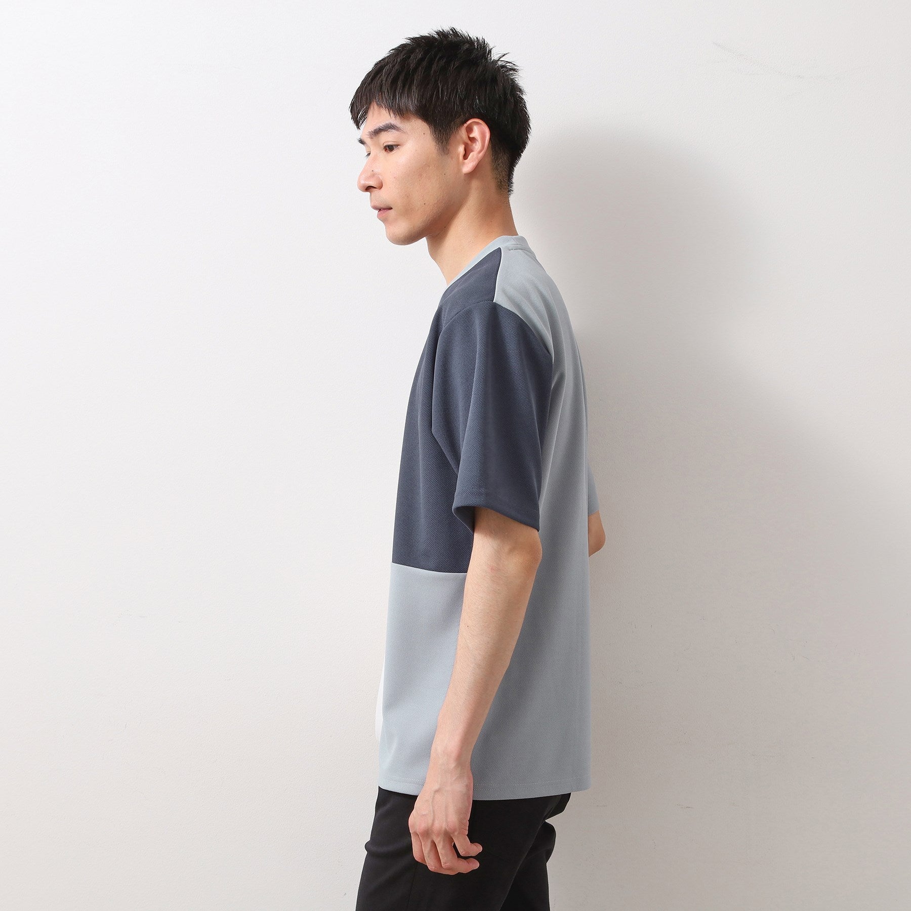 ザ ショップ ティーケー(メンズ) THE SHOP TK(Men) ツイルブロッキング半袖Tシャツ （ブラック(519)） ブラック(519)