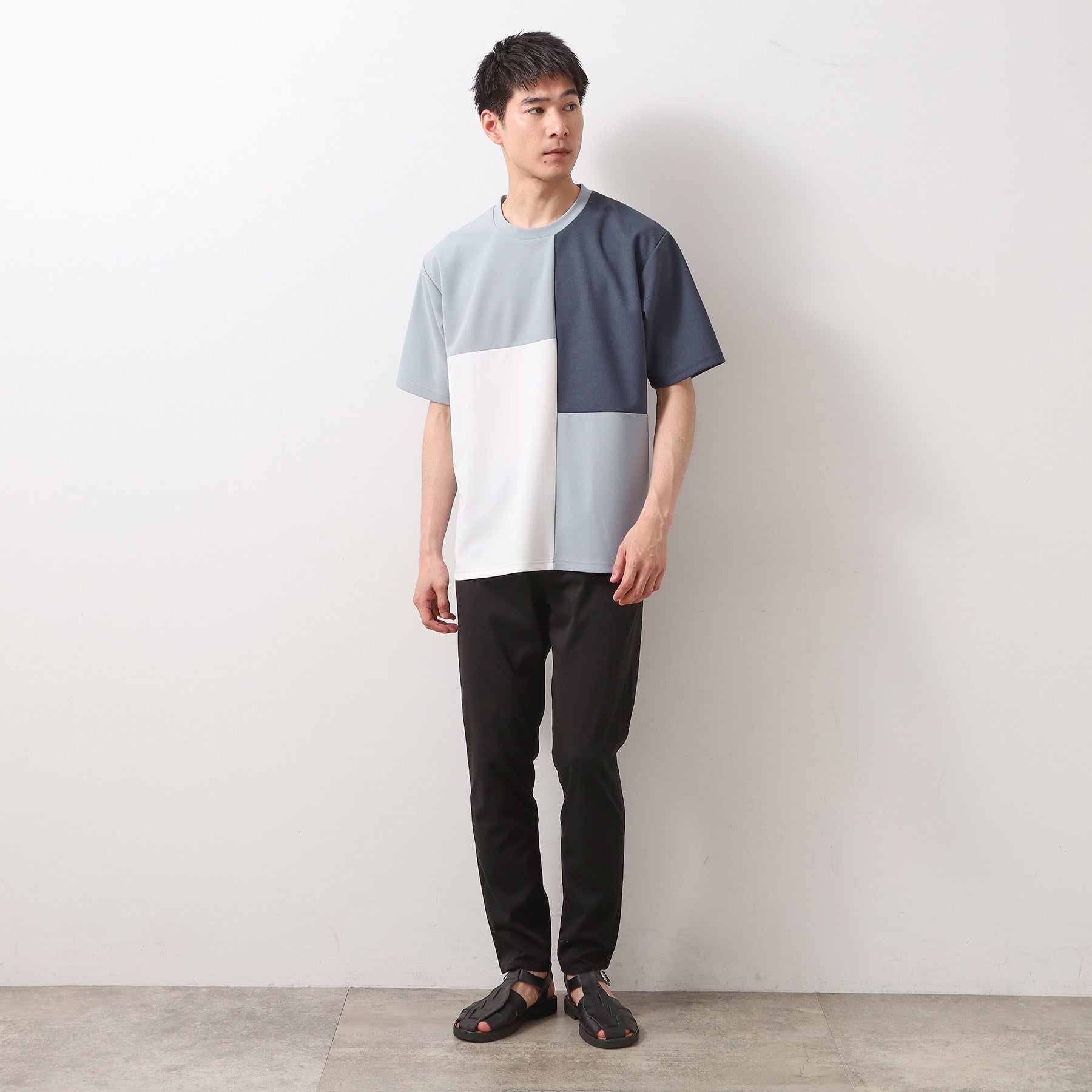 ザ ショップ ティーケー(メンズ) THE SHOP TK(Men) ツイルブロッキング半袖Tシャツ （ブラック(519)） ブラック(519)