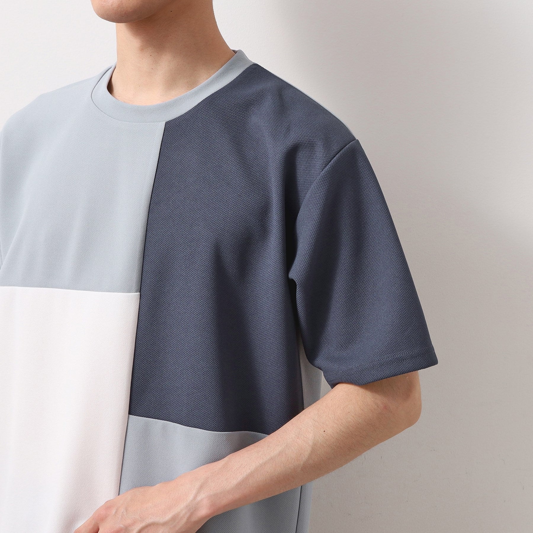 ザ ショップ ティーケー(メンズ) THE SHOP TK(Men) ツイルブロッキング半袖Tシャツ （ブラック(519)） ブラック(519)
