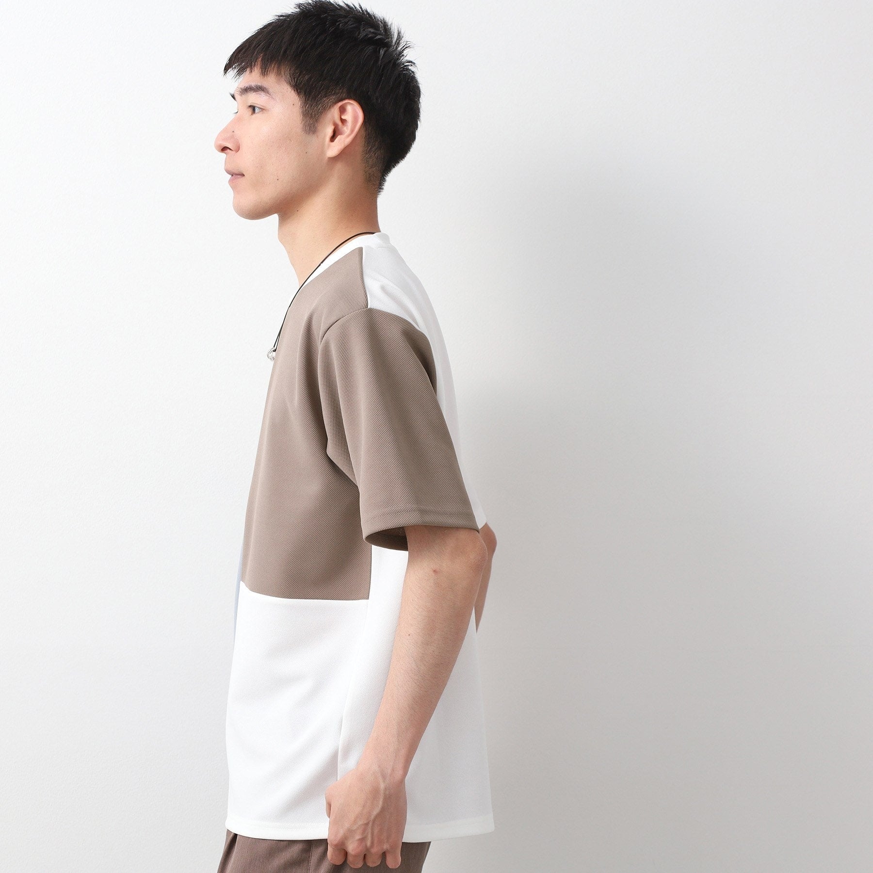 ザ ショップ ティーケー(メンズ) THE SHOP TK(Men) ツイルブロッキング半袖Tシャツ （ブラック(519)） ブラック(519)