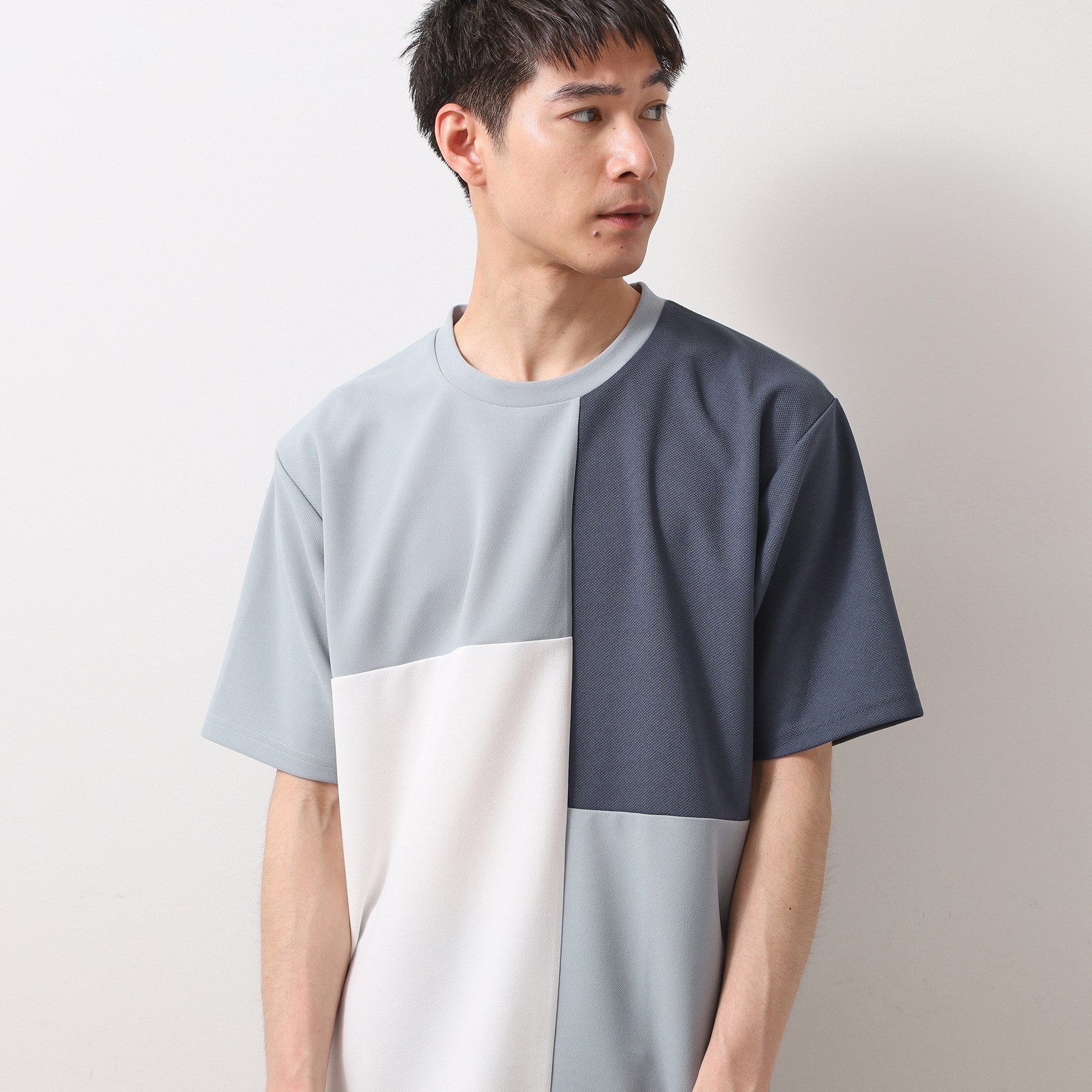 ザ ショップ ティーケー(メンズ) THE SHOP TK(Men) ツイルブロッキング半袖Tシャツ （ブラック(519)） ブラック(519)