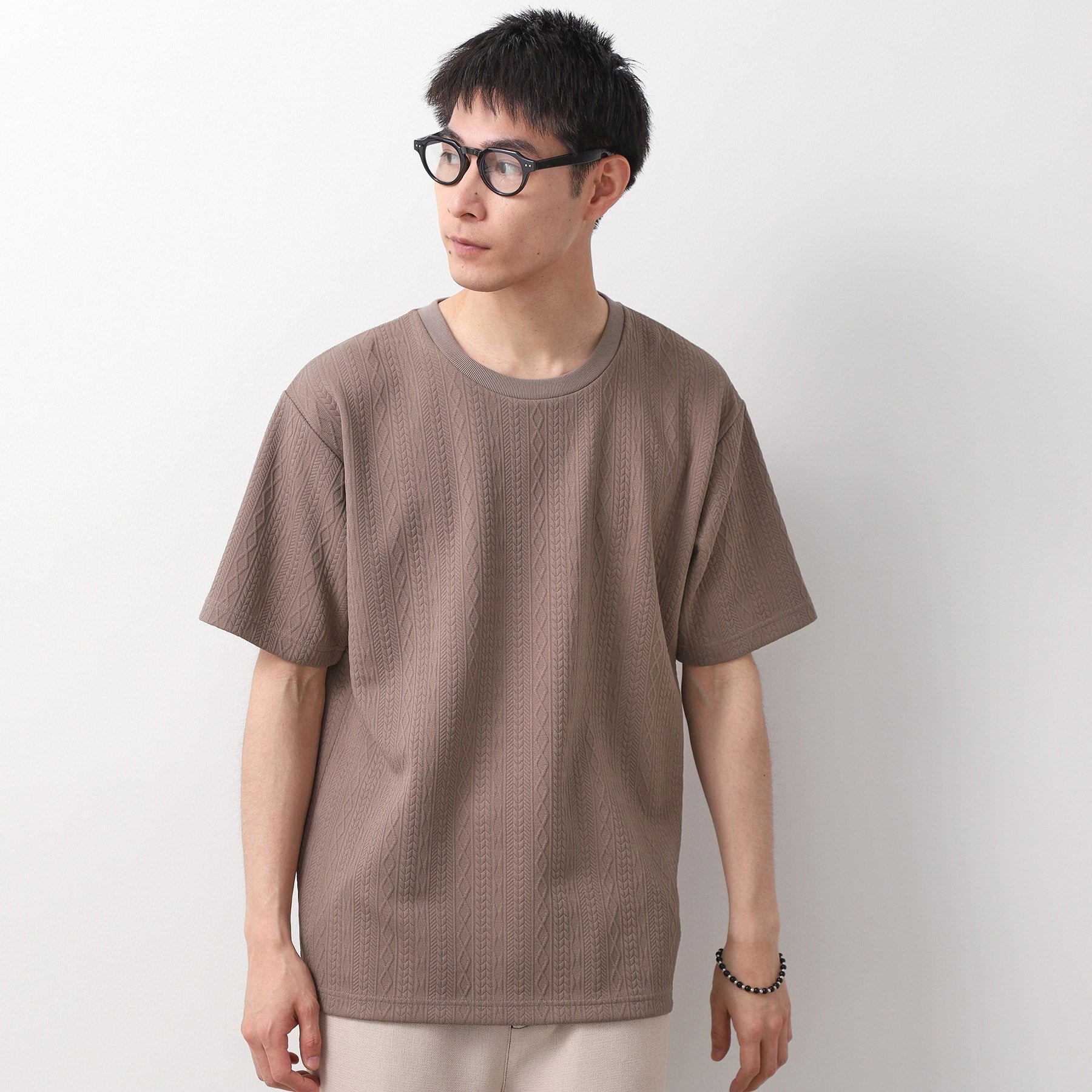 ザ ショップ ティーケー(メンズ) THE SHOP TK(Men) ライトフクレジャカード半袖Tシャツ 洗濯機OK （モカブラウン(042)） モカブラウン(042)