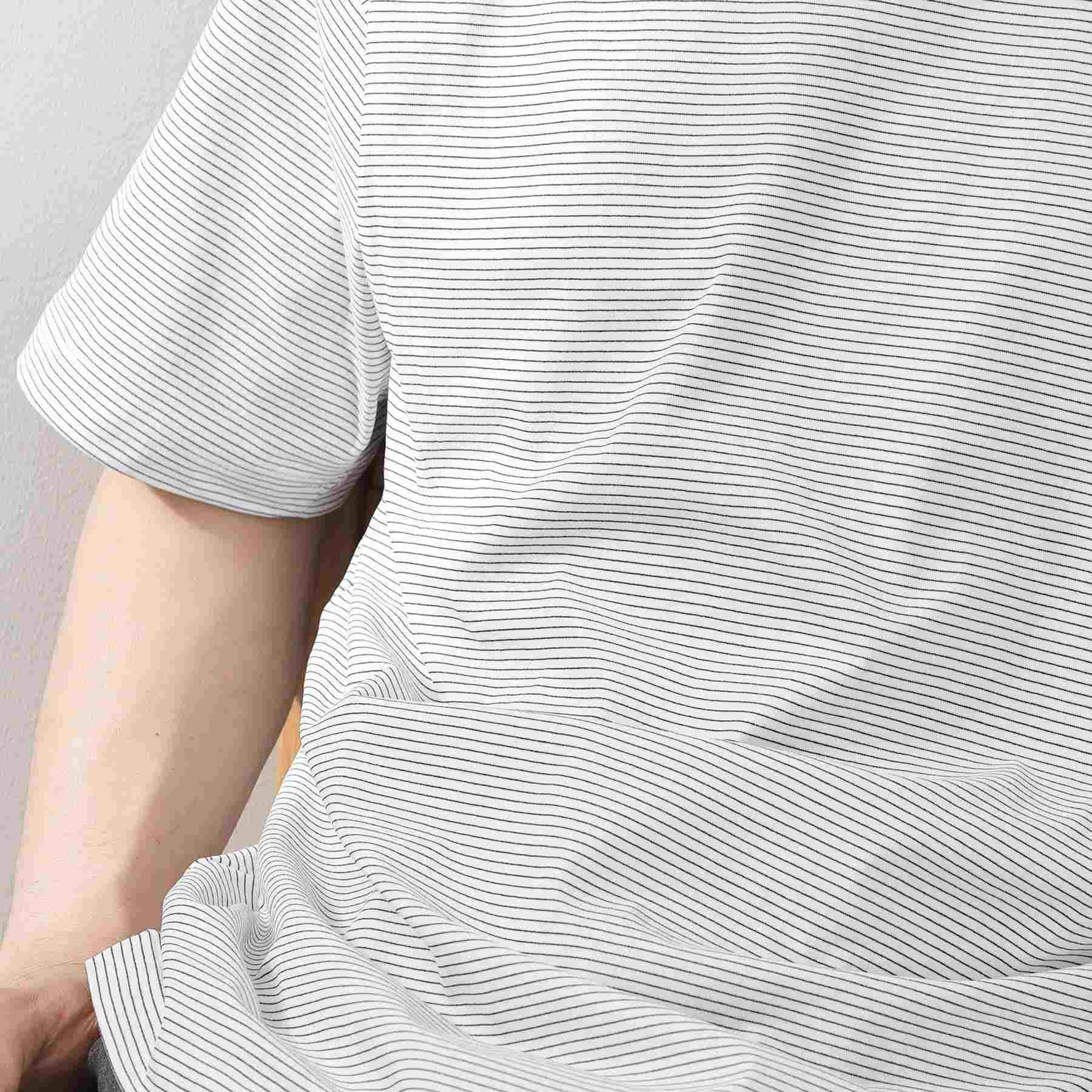 ザ ショップ ティーケー(メンズ) THE SHOP TK(Men) パーフェクテックボーダー半袖Tシャツ 【接触冷感／吸水速乾／UVカット／洗濯機OK】 （オフホワイト(303)） オフホワイト(303)